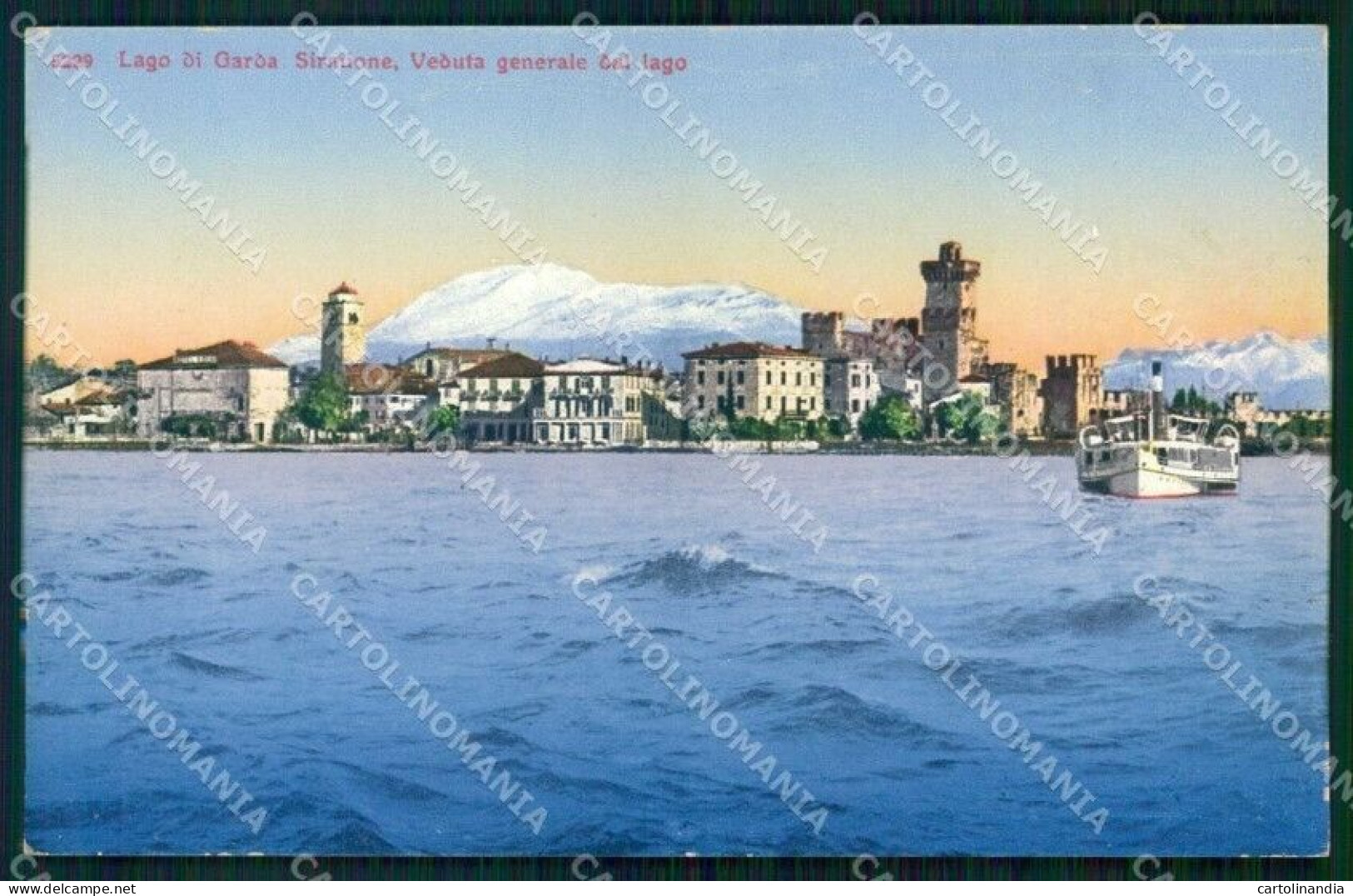 Brescia Sirmione Lago Di Garda Piroscafo Bender 5229 Cartolina RT1410 - Brescia