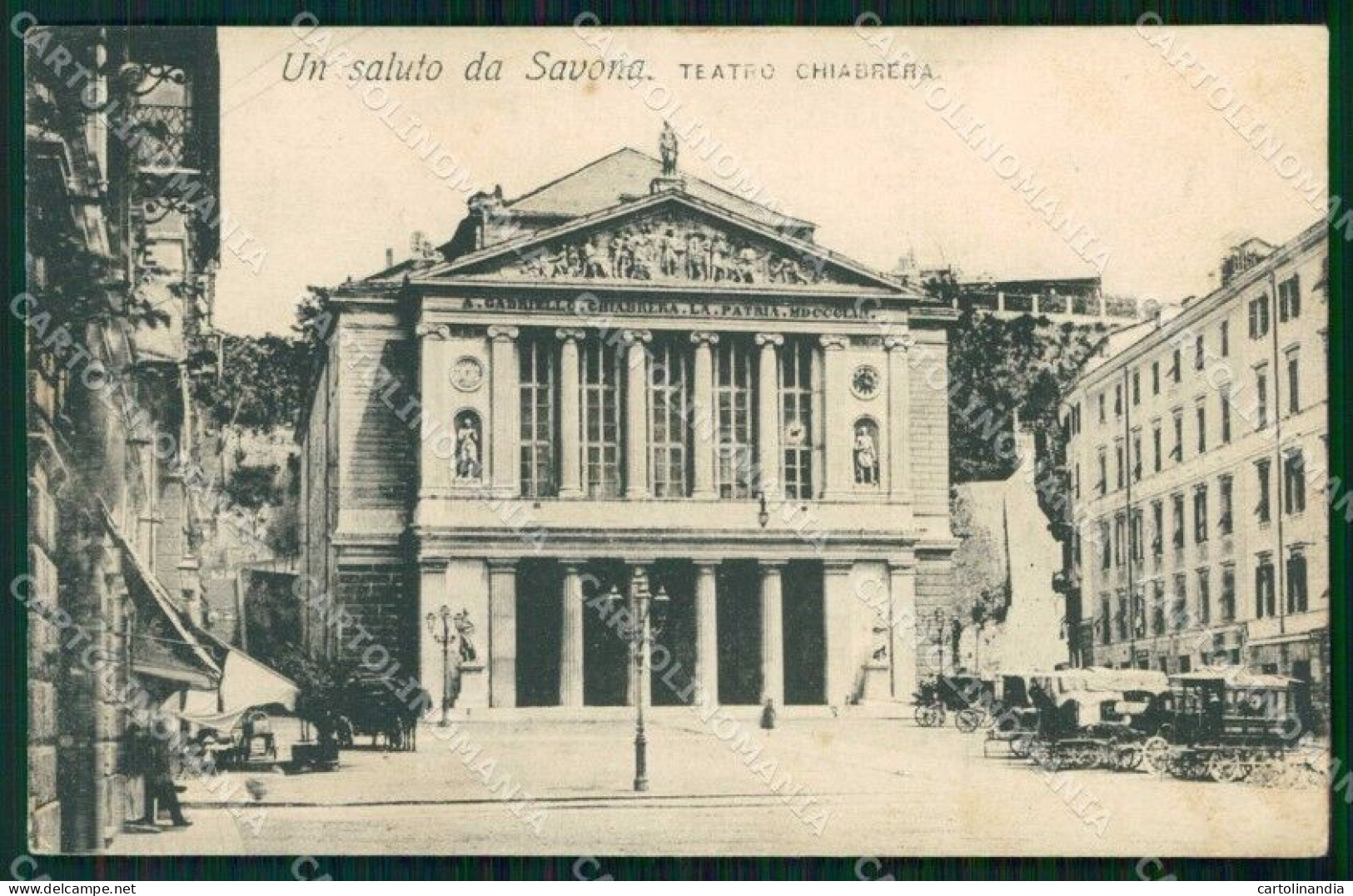 Savona Città Saluto Da Teatro Chiabrera Cartolina RT1356 - Savona