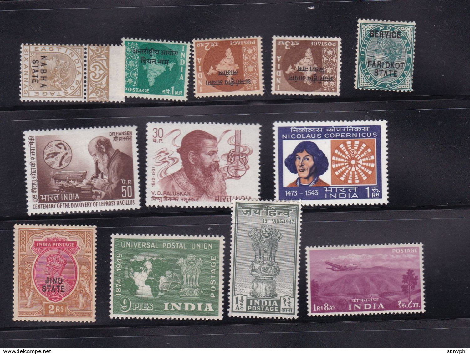 India Selection Of 12 Stamps *8 - Verzamelingen & Reeksen