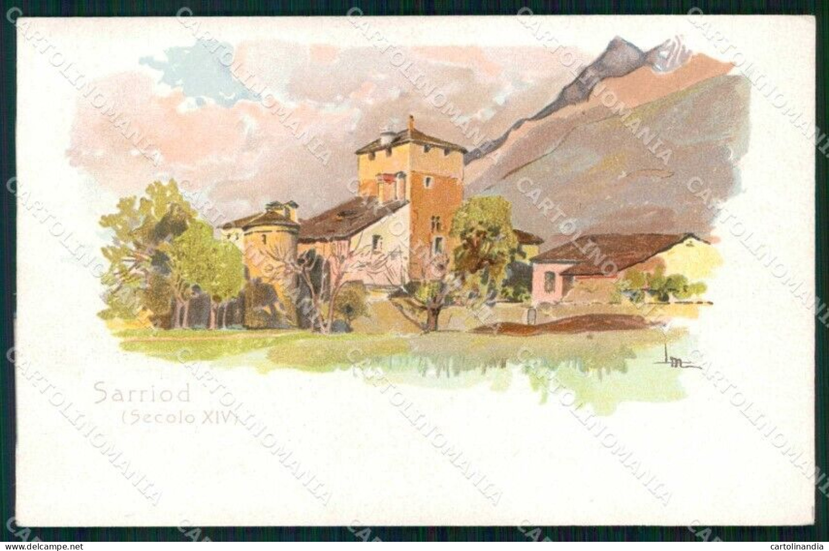 Aosta Saint Pierre Sarriod Castello Del XIV Secolo Metlicovitz Cartolina RT1568 - Aosta