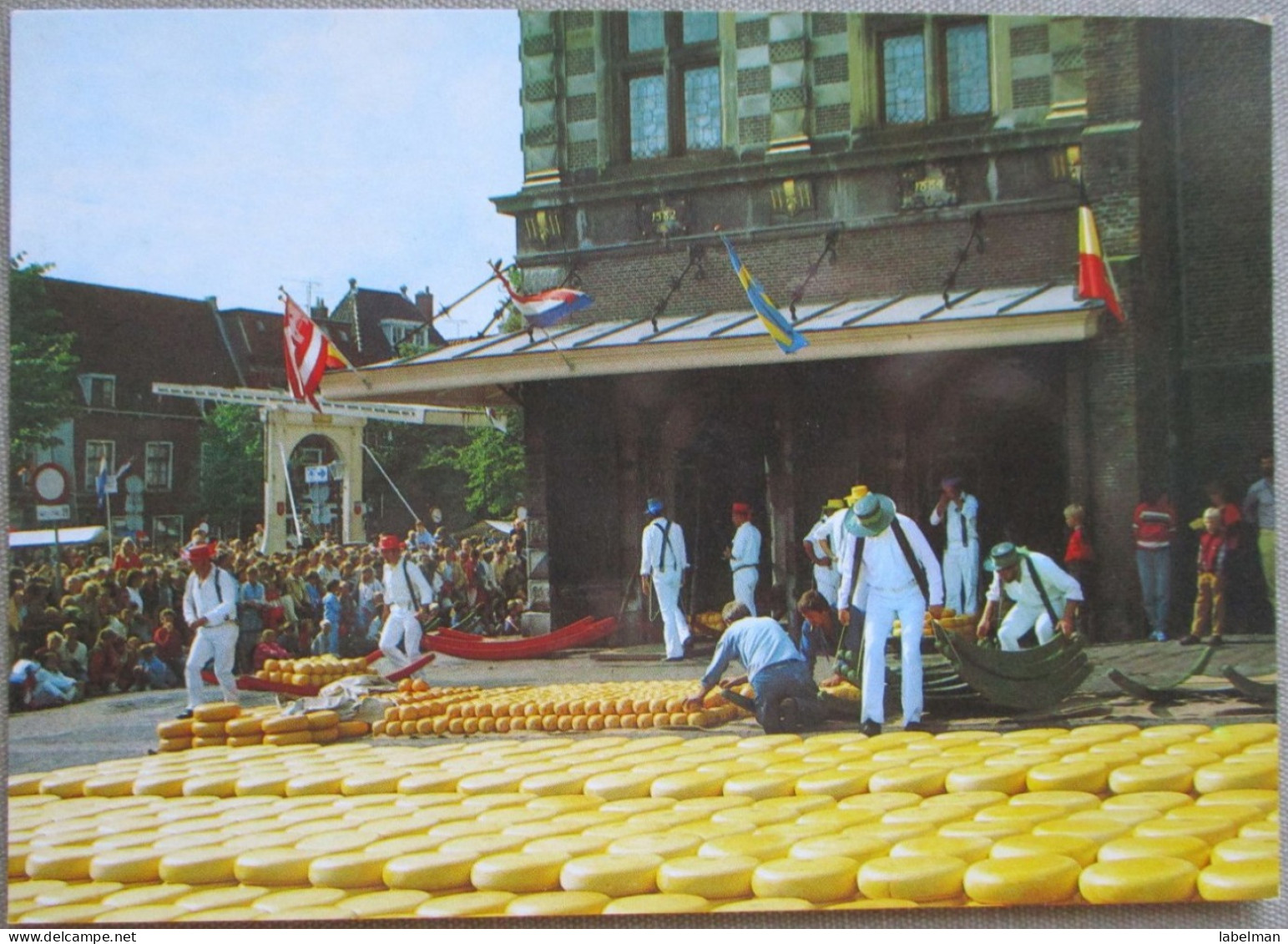 HOLLAND NETHERLAND ALKMAAR WAAGPLEIN CHEESE MARKET POSTCARD CARTOLINA ANSICHTSKARTE CARTE POSTALE POSTKARTE CARD - Alkmaar