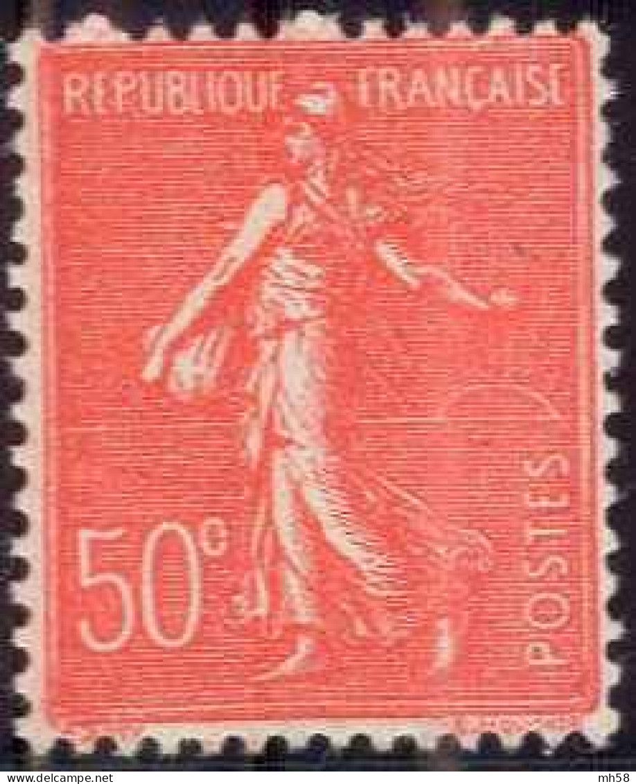 FRANCE - Variété C De 50c Fermé Neuf ** - N° 199 50c Semeuse Lignée Rouge Type IIA - 1903-60 Säerin, Untergrund Schraffiert