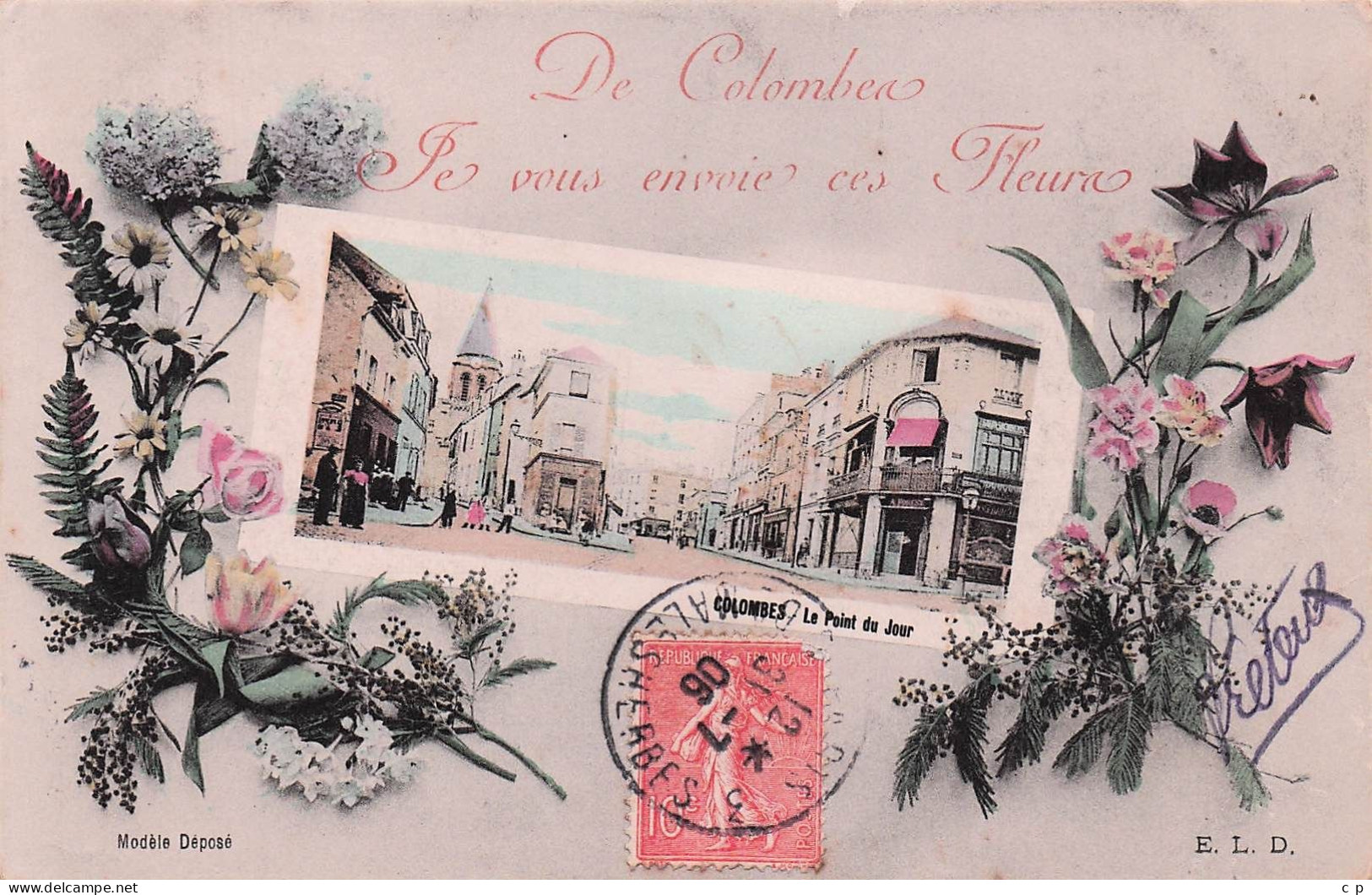 Colombes - Souvenir - Fleurs  -  CPA °J - Colombes