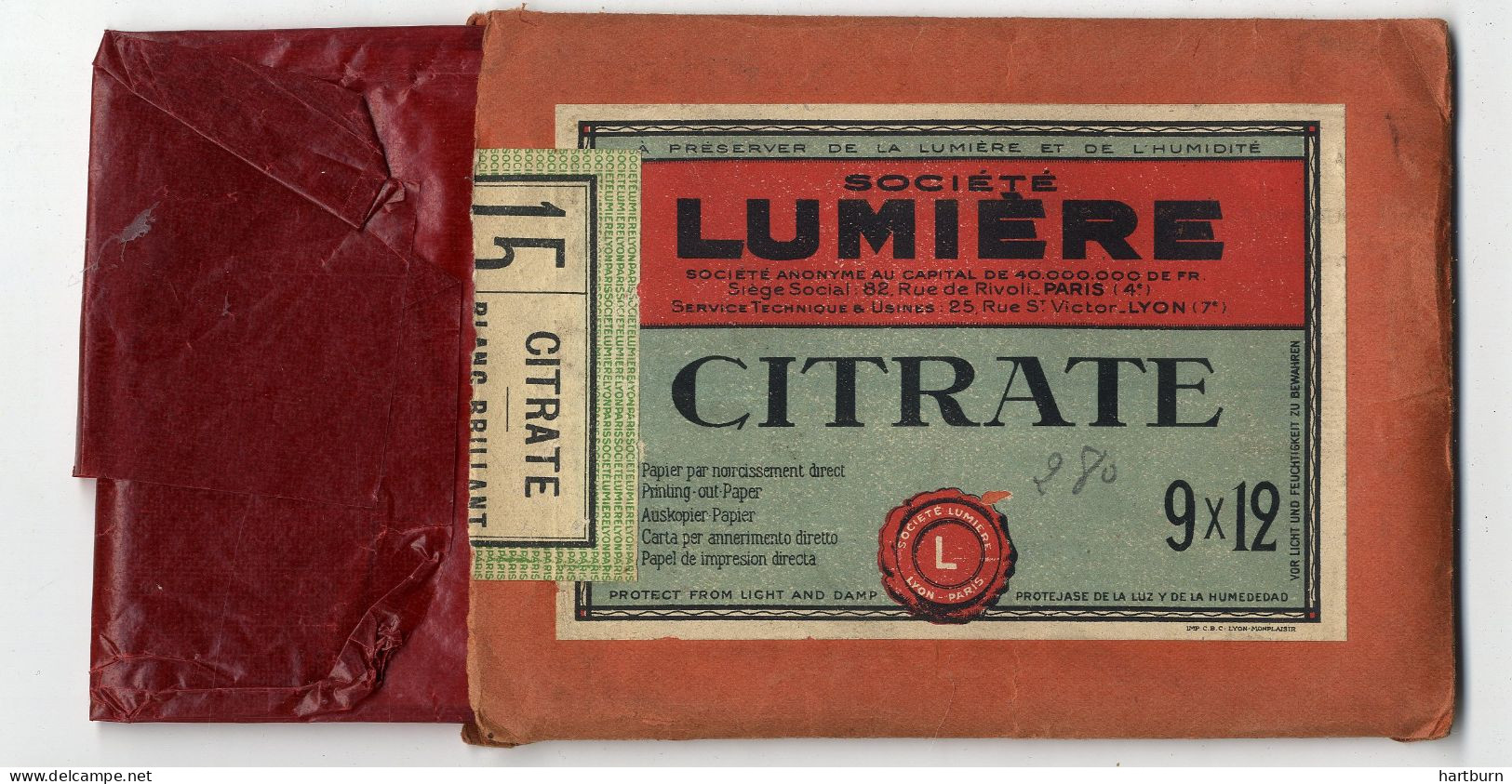 Societe Lumiere. Citrate - Supplies And Equipment