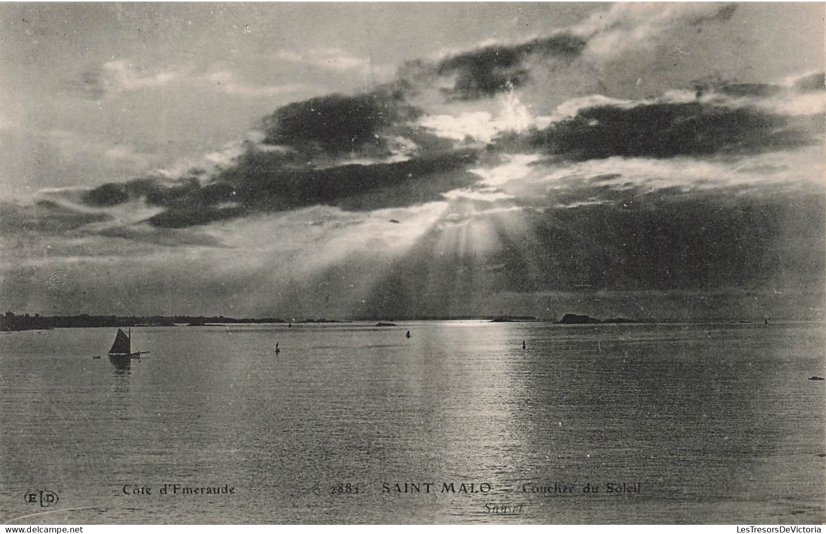 FRANCE - Côte D'Emeraude - Saint Malo - Vue Sur Une Coucher Du Soleil - Vue Sur La Mer - Bateaux- Carte Postale Ancienne - Saint Malo