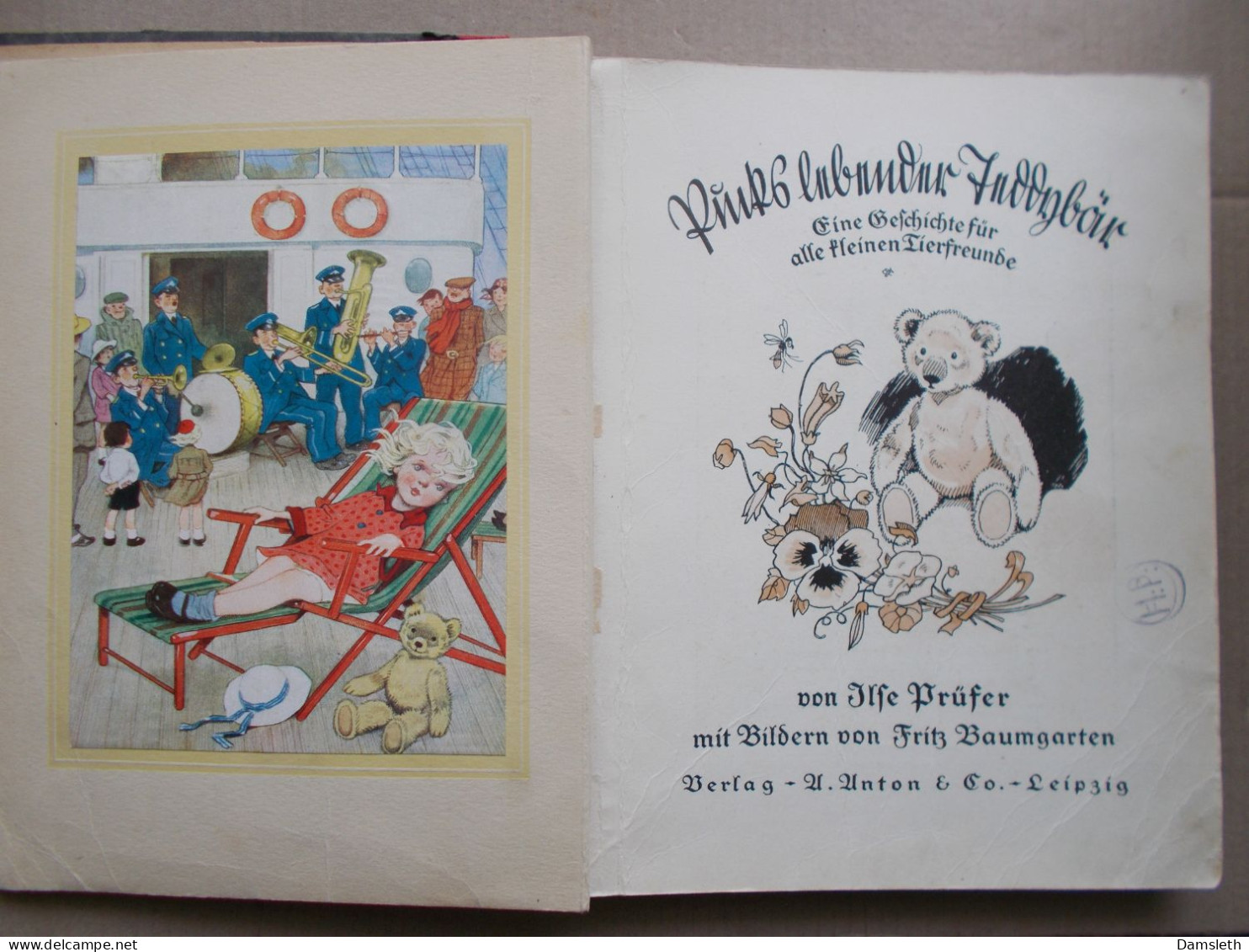 Vintage 1941 Children's Book Fritz Baumgarten; Pucks Lebender Teddybär - Other & Unclassified