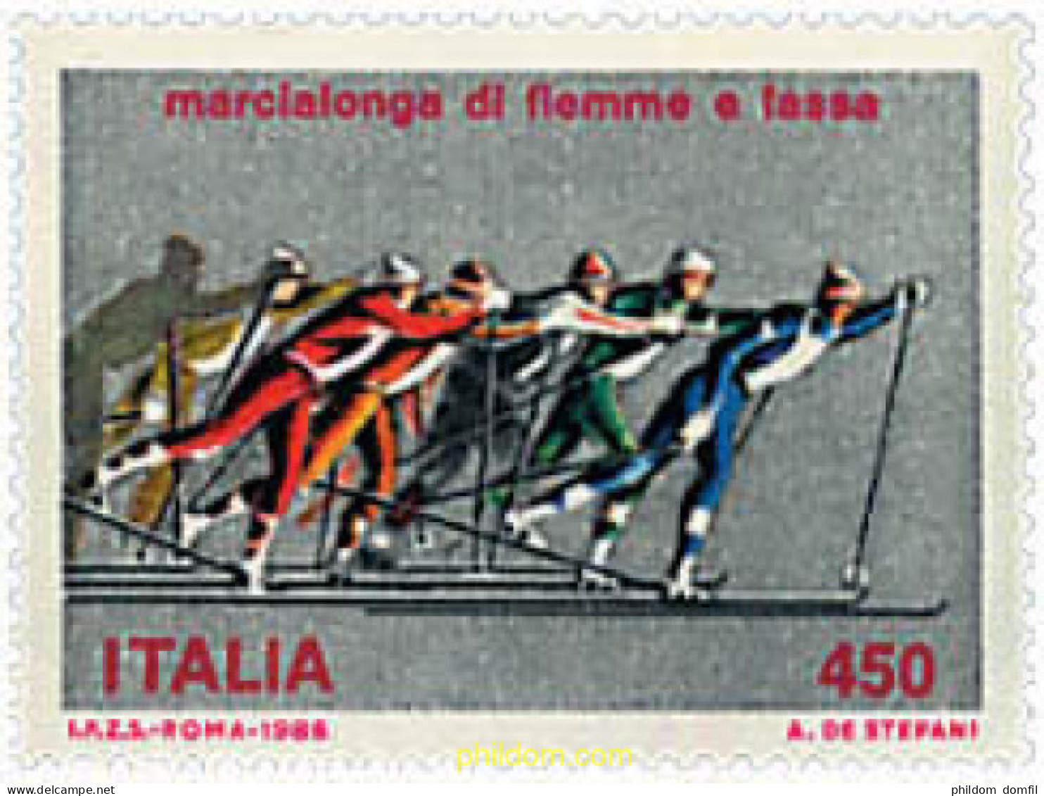 729595 HINGED ITALIA 1986 15 CARRERA DE ESQUI DE FONDO "MARCIALONGA" - 1981-90: Nieuw/plakker