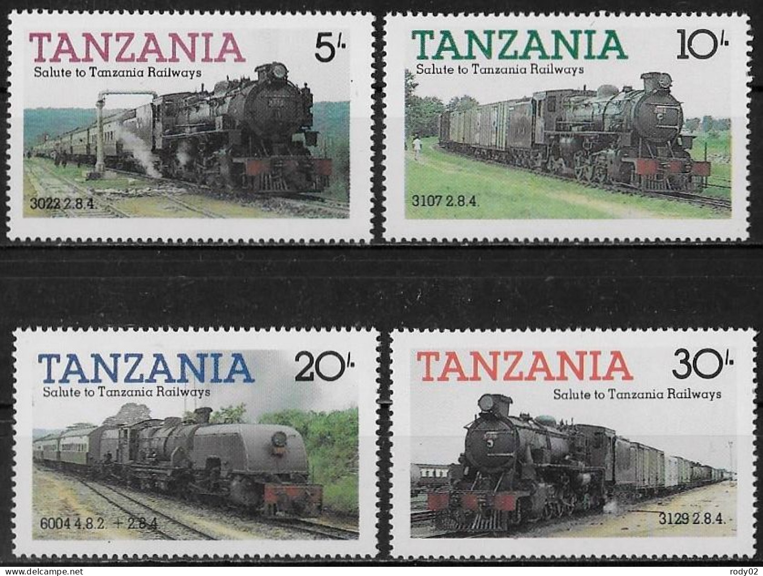 TANZANIE - LOCOMOTIVES - N° 263 A 266 - NEUF** MNH - Trenes