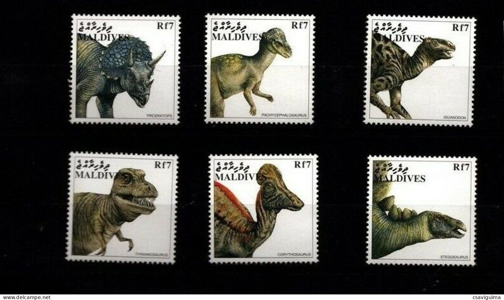 Maldives - 1997 - The World Of Dinossaurs - Yv 2551/56 (from Sheet) - Préhistoriques