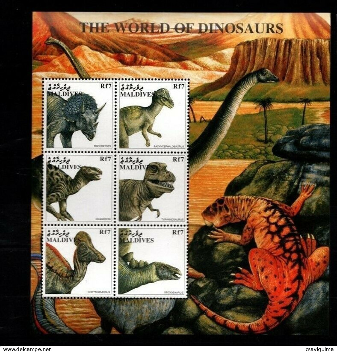 Maldives - 1997 - The World Of Dinossaurs - Yv 2551/56 - Préhistoriques