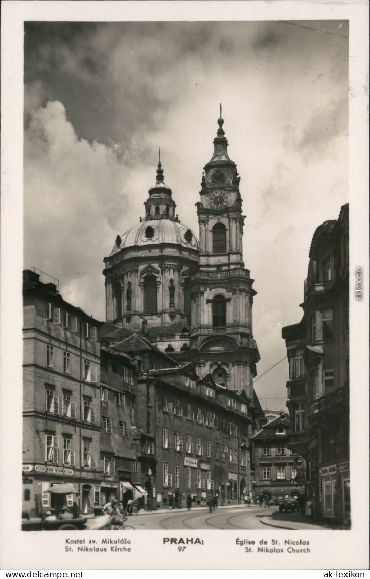 Postcard Prag Praha Kirche St. Nikolaus (Sv. Mikulás) 1940 - Tchéquie