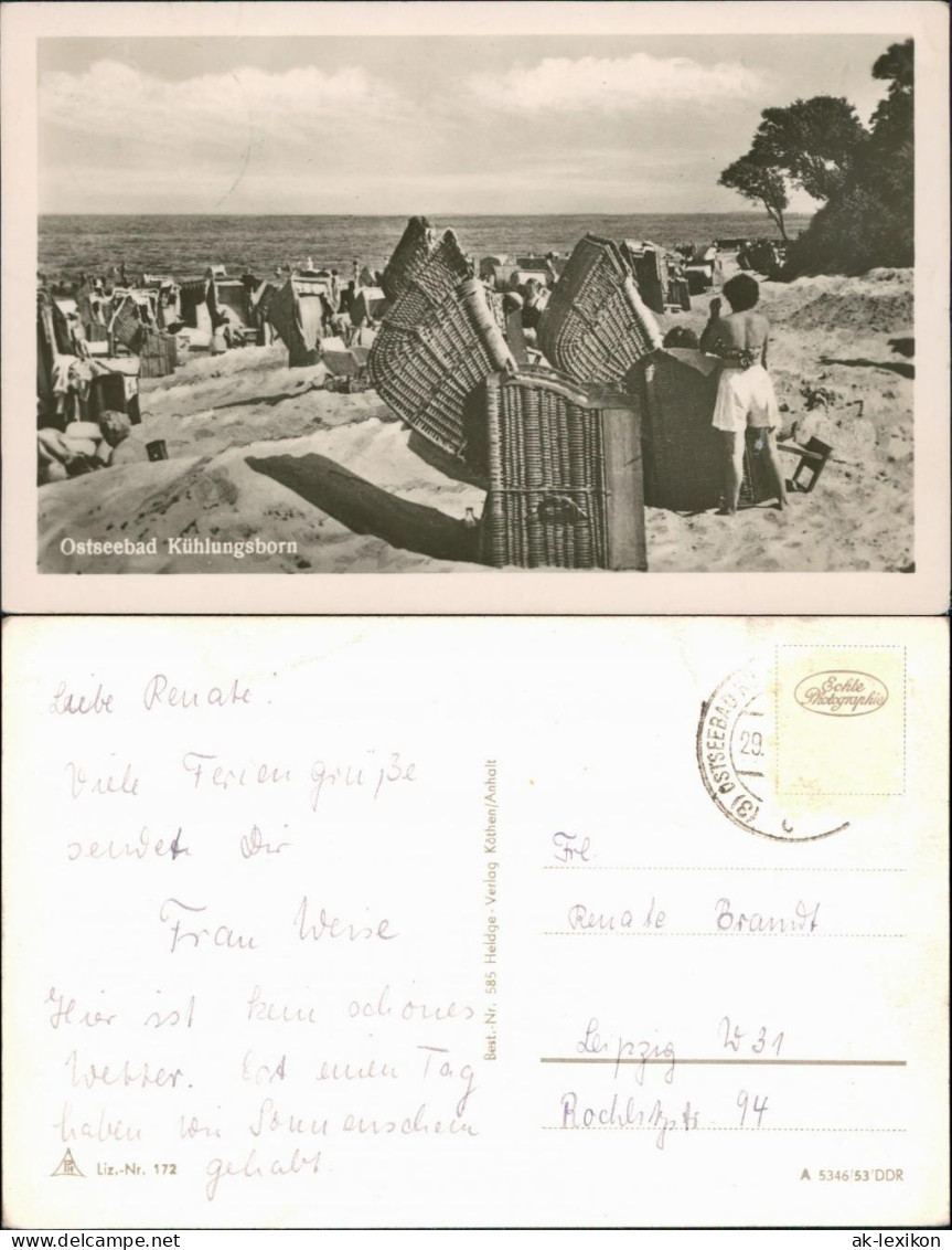 Ansichtskarte Kühlungsborn Strand 1953 - Kuehlungsborn
