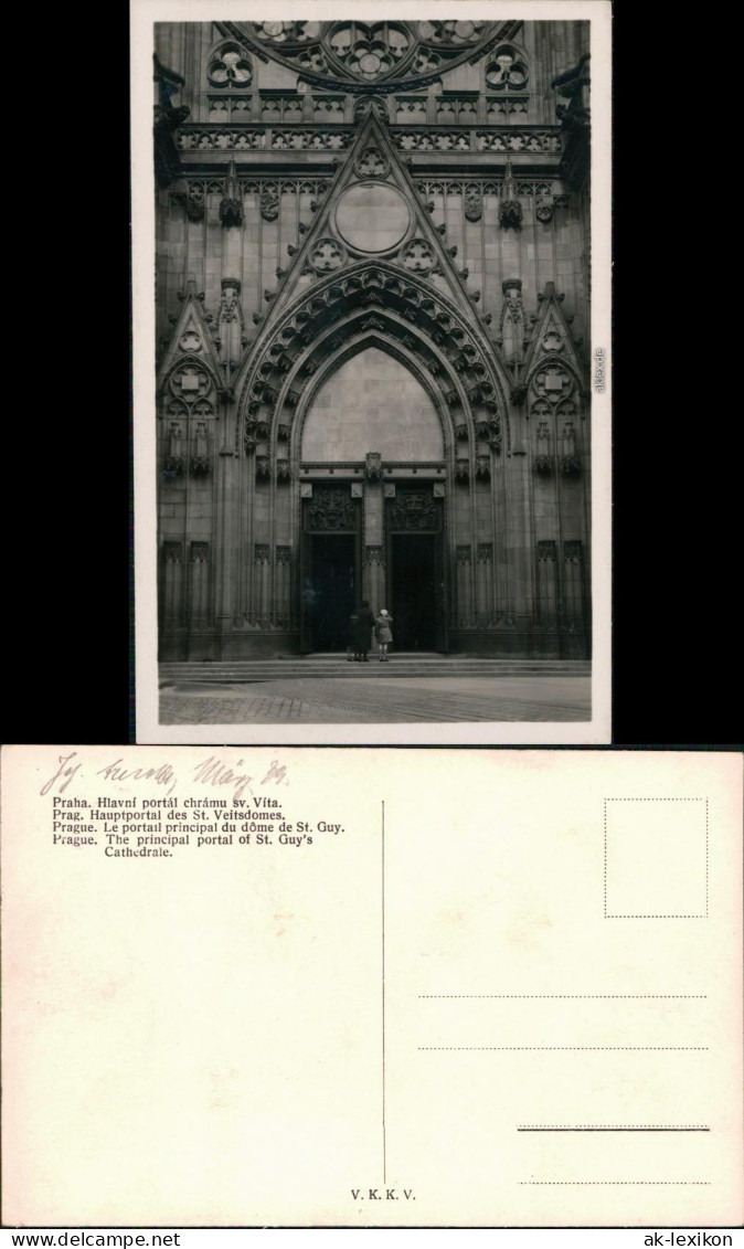 Prag Praha Hauptportal Des St. Veitsdomes / Chrám Sv. Víta 1939 - Tchéquie