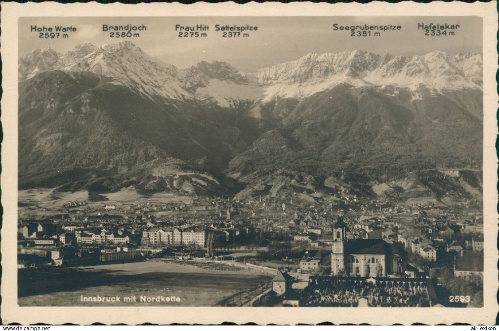 Ansichtskarte Innsbruck Blick Auf Die Stadt Mit Nordkette 1934 - Innsbruck