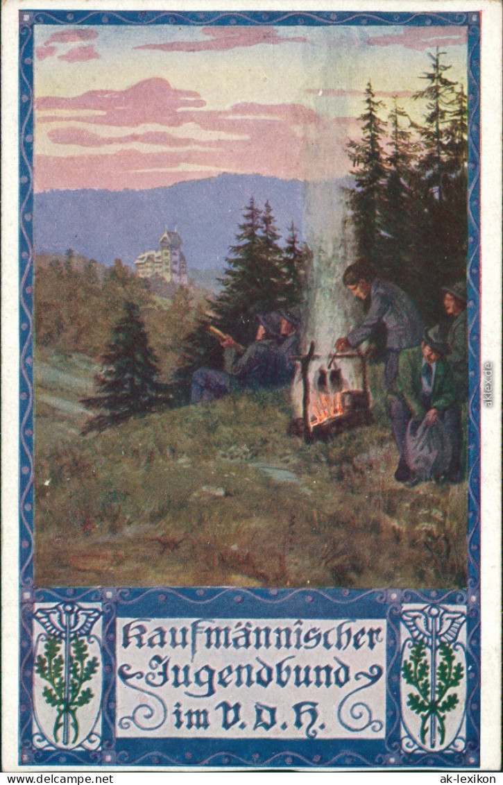 Ansichtskarte  Künstlerkarte Kaufmännischer Jugendbund Im V.D.R. 1912 - 1900-1949