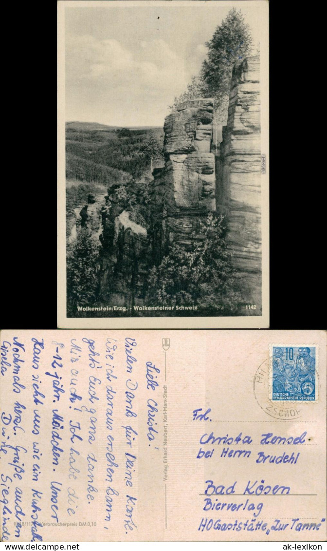 Ansichtskarte Wolkenstein Panorama-Ansichten - Felsen 1955 - Wolkenstein