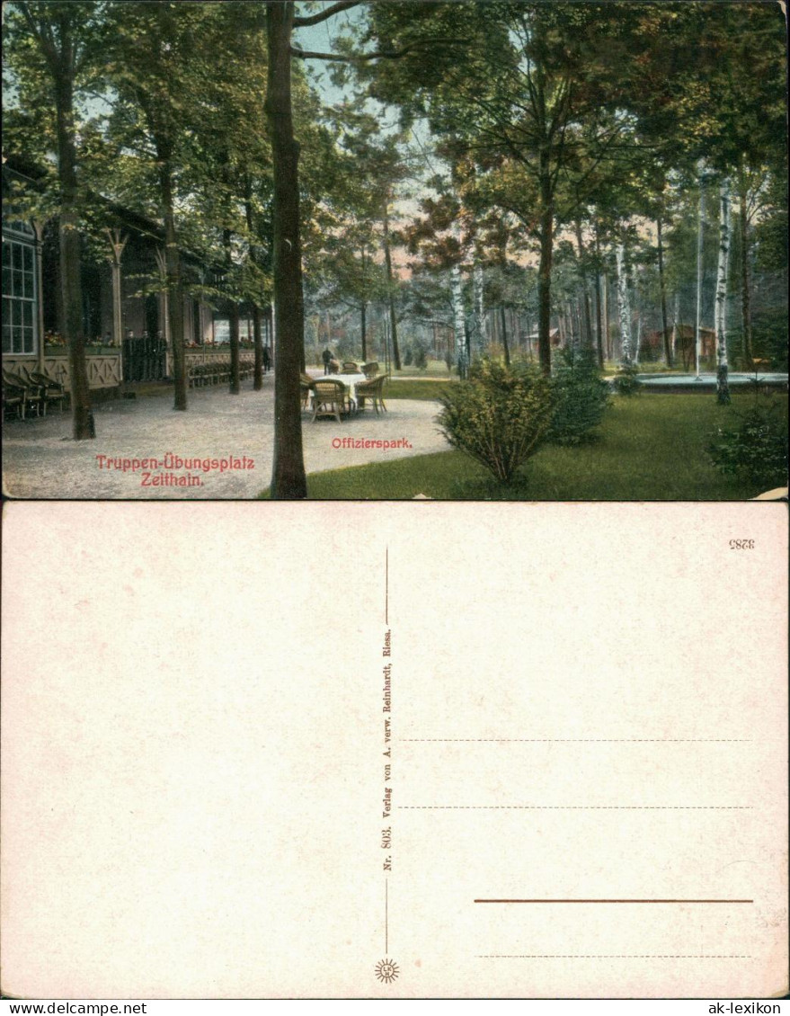 Ansichtskarte Zeithain Truppenübungsplatz - Offizierspark 1913 - Zeithain