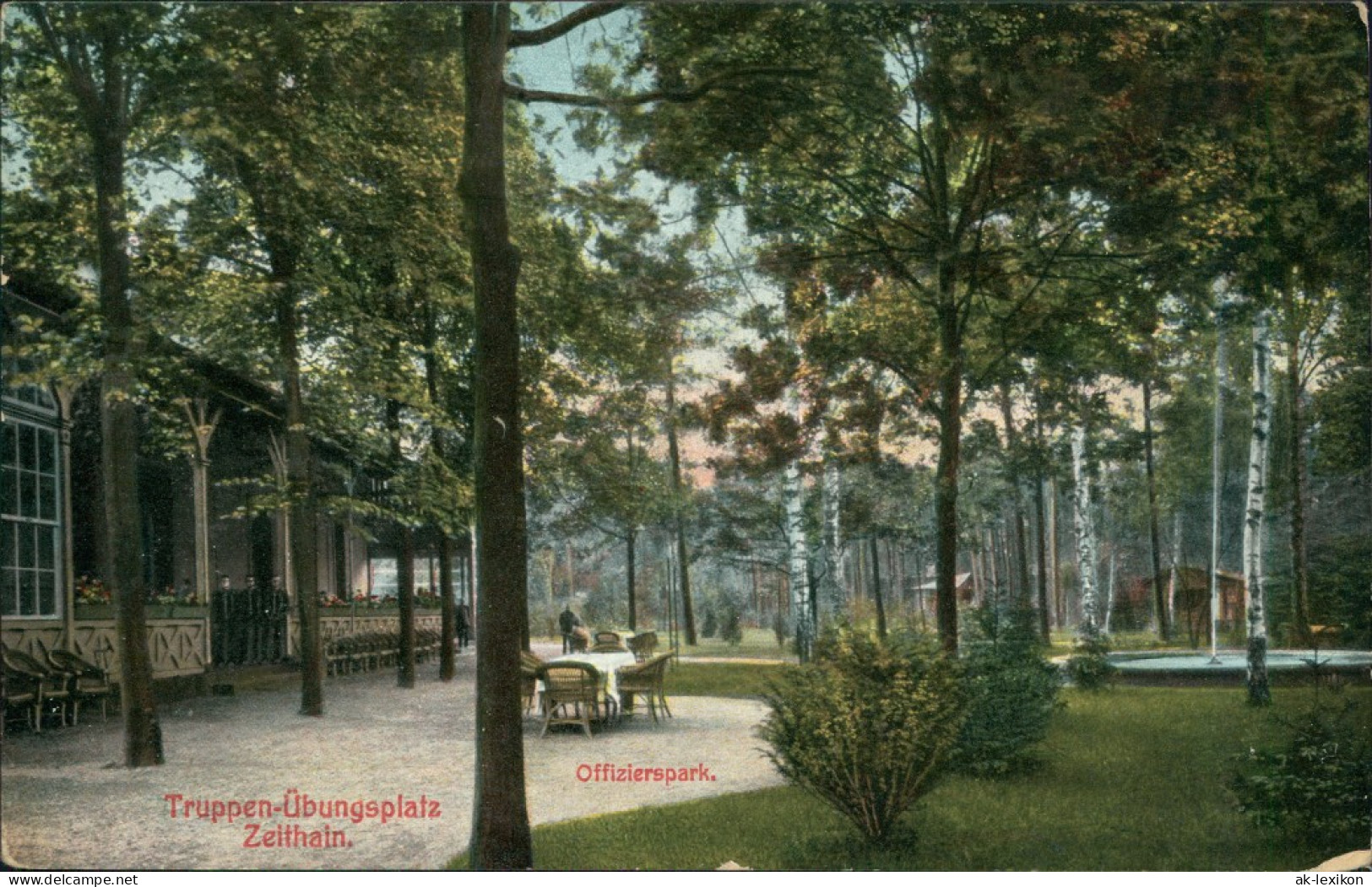 Ansichtskarte Zeithain Truppenübungsplatz - Offizierspark 1913 - Zeithain