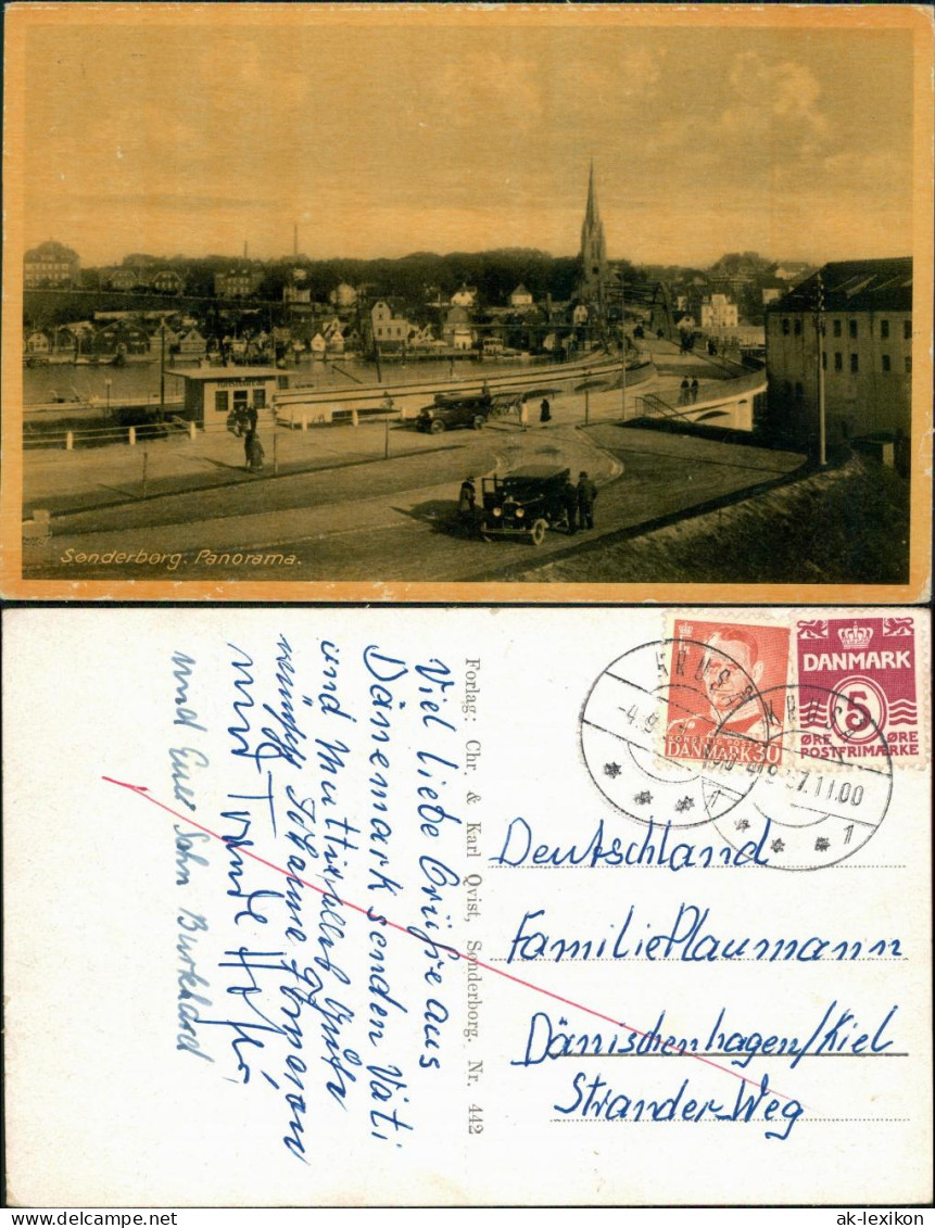 Ansichtskarte Sonderburg Sønderborg Totale, Straßenpartie - Auto 1957  - Denmark