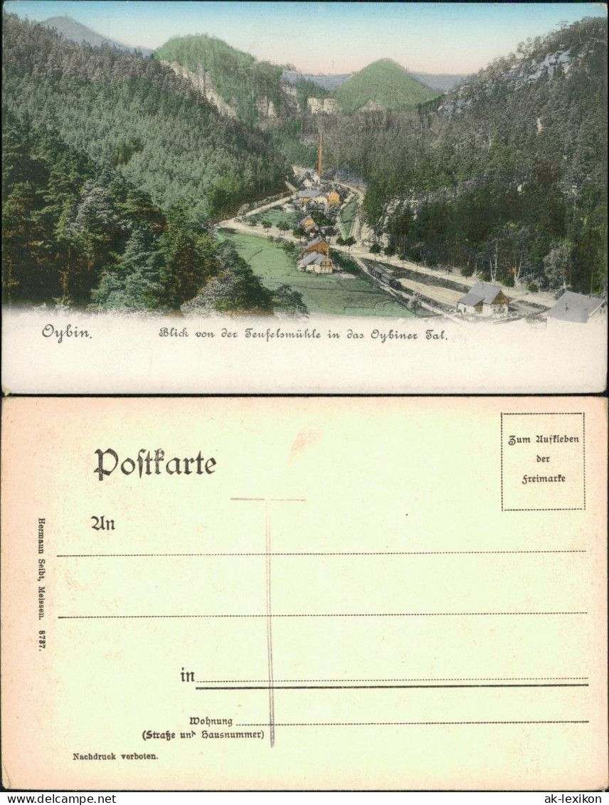 Ansichtskarte Oybin Blick Von Der Teufelsmühle In Das Tal 1906  - Oybin