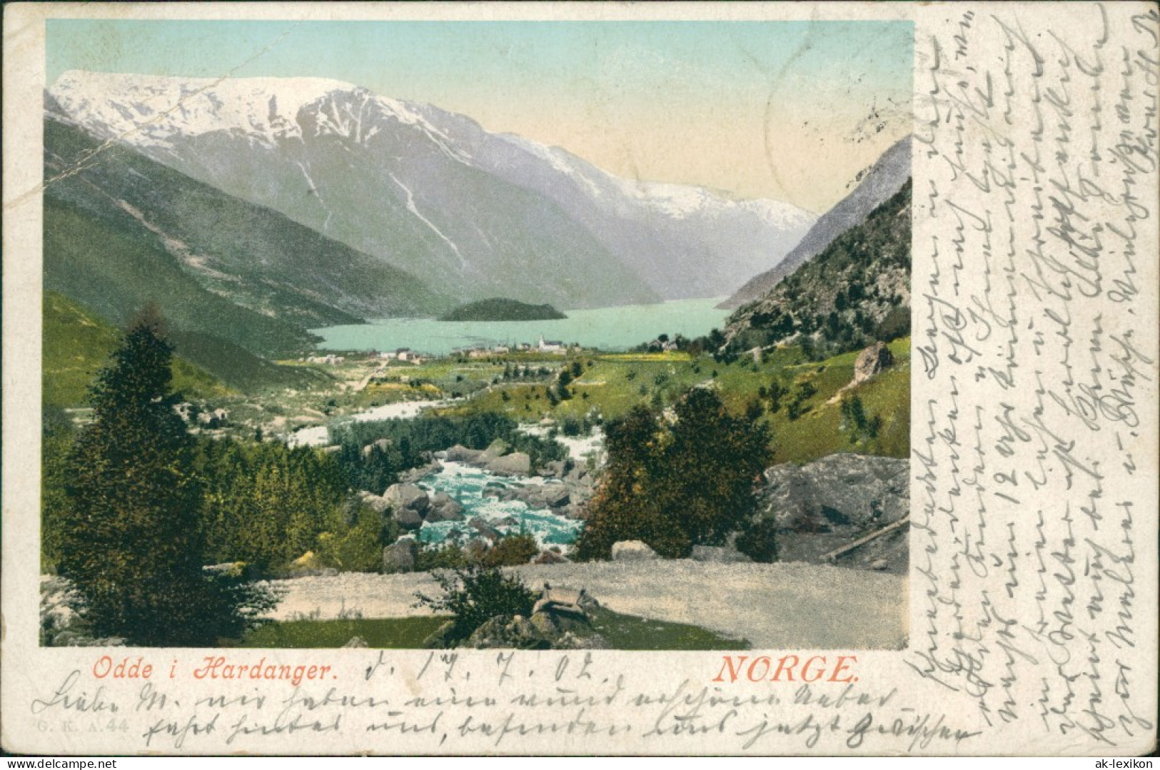 Ansichtskarte Odde I. Hardanger Blick Auf Die Stadt 1902  - Noruega