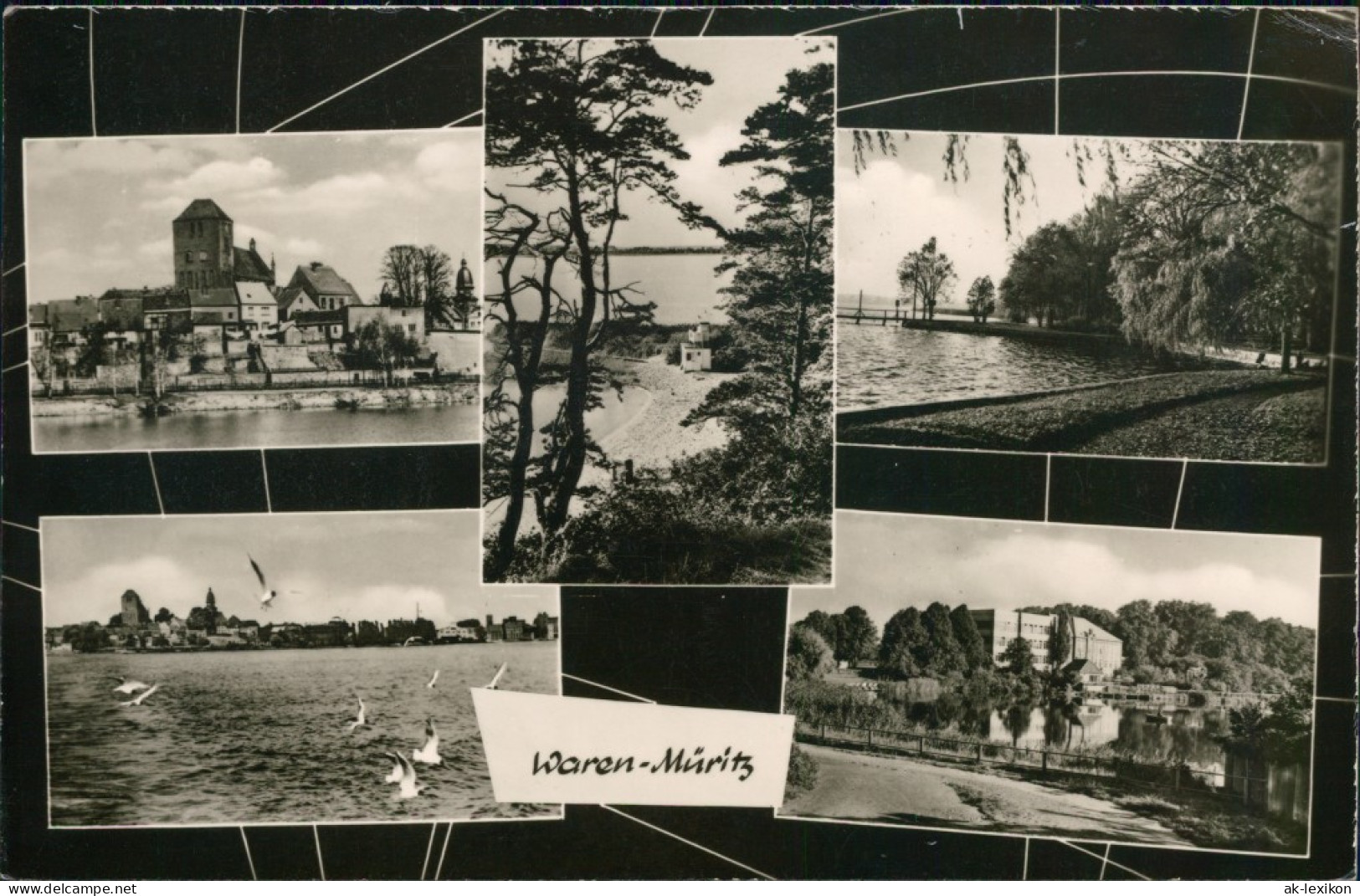 Ansichtskarte Waren (Müritz) Kirche, Müritz, Steg, Freibad 1967 - Waren (Mueritz)