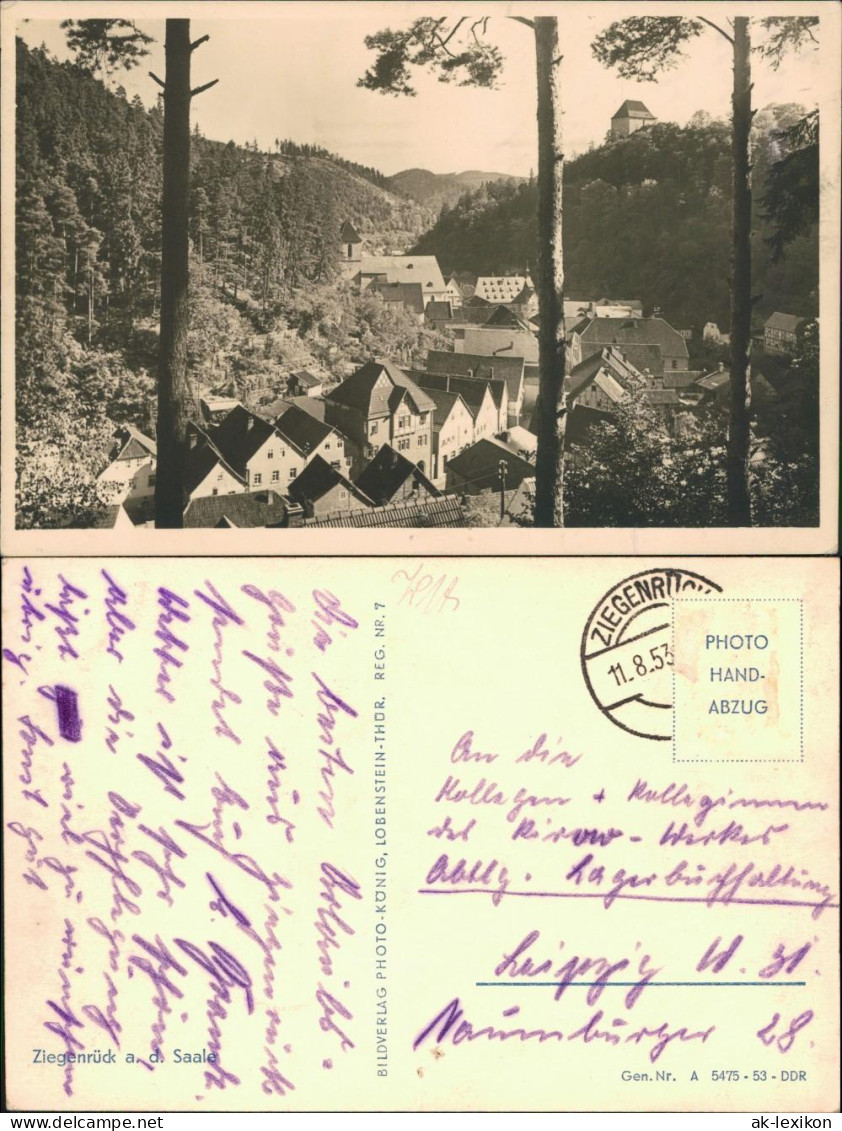 Ansichtskarte Ziegenrück&#47;Saale Blick Auf Den Ort 1953 - Ziegenrück