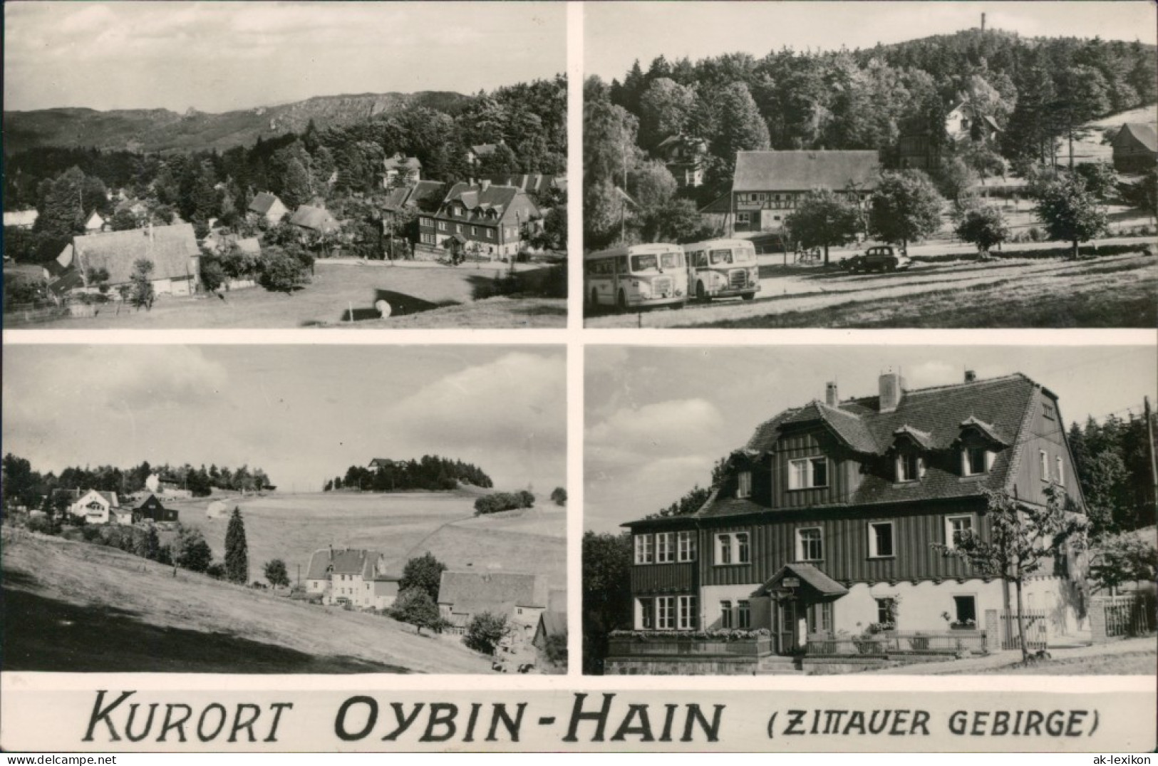 Ansichtskarte Hain-Oybin Panorama, Teilansichten, Hotel 1961 - Oybin