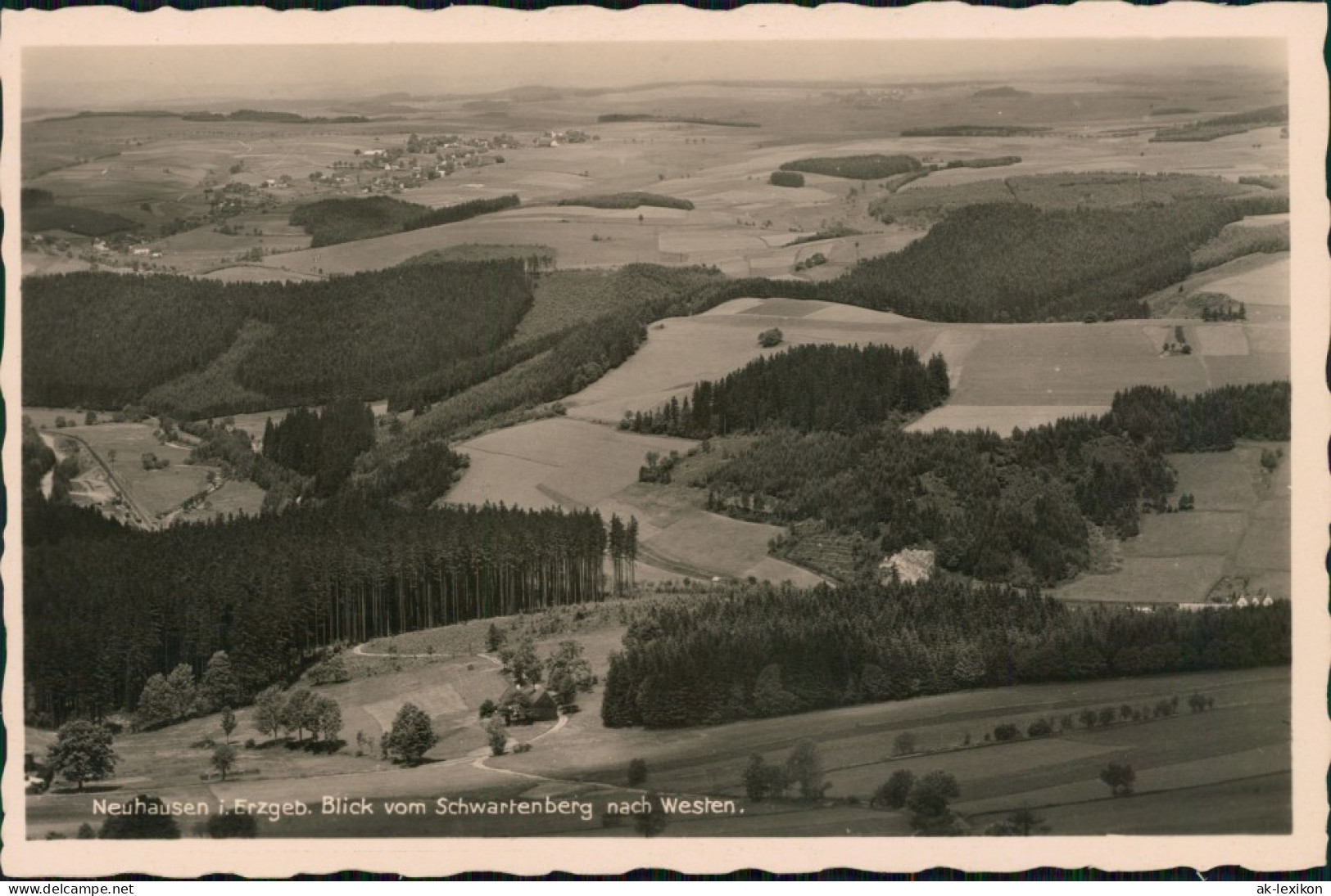 Ansichtskarte Neuhausen (Erzgebirge) Blick Auf Den Ort 1933 - Neuhausen (Erzgeb.)