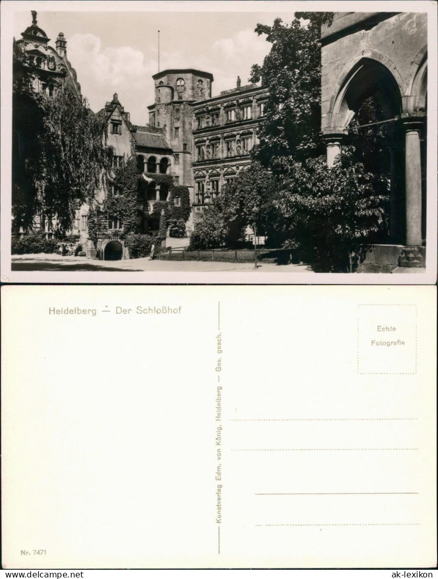 Ansichtskarte Heidelberg Heidelberger Schloss - Schlosshof 1933 - Heidelberg