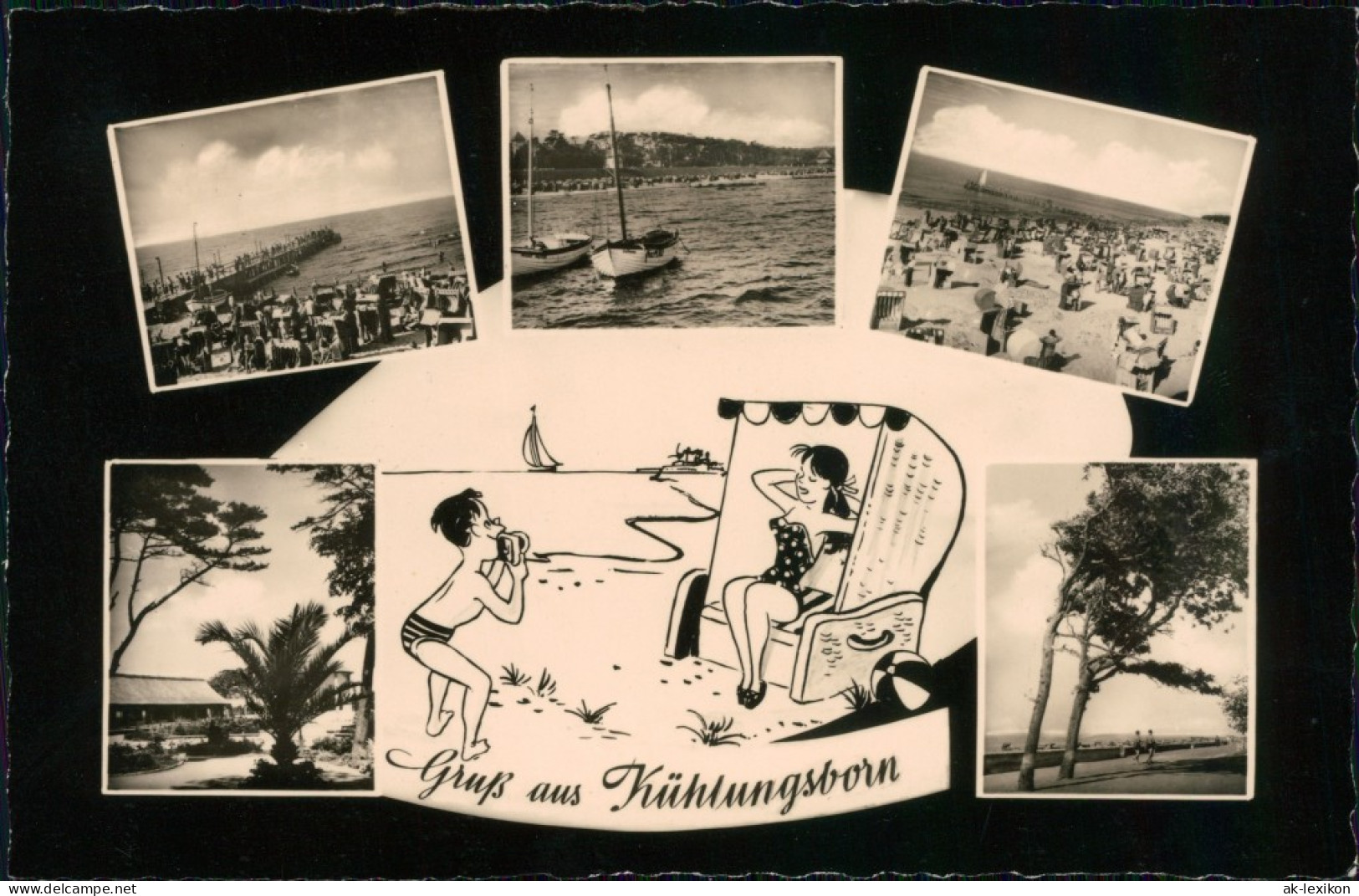 Ansichtskarte Kühlungsborn Strand, Segelboote, Strandpromenade 1962 - Kuehlungsborn