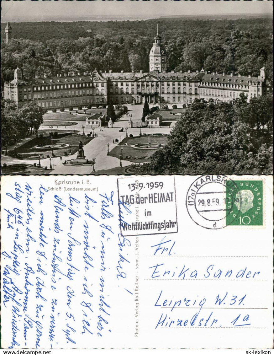 Ansichtskarte Karlsruhe Schloß (Landesmuseum) 1959 - Karlsruhe