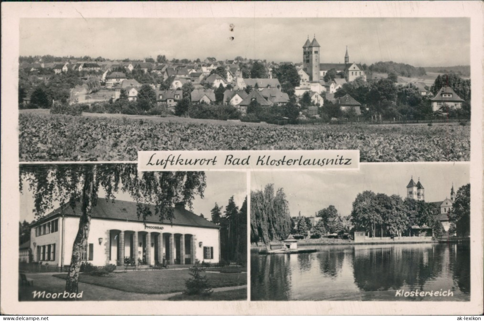 Ansichtskarte Bad Klosterlausnitz Panorama, Moorbad, Klosterteich 1959 - Bad Klosterlausnitz