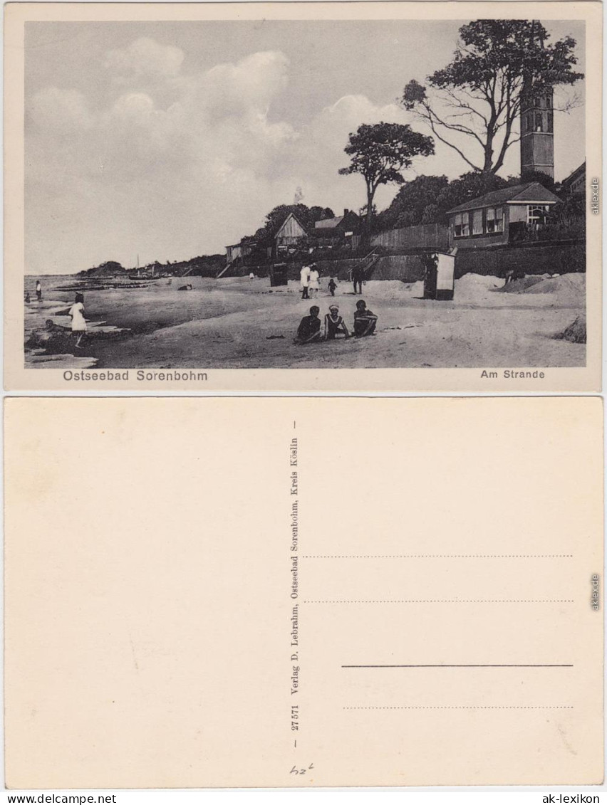 Postcard Sorenbohm Sarbinowo (Mielno) Strandhäuser Und Kirche 1922 - Pommern