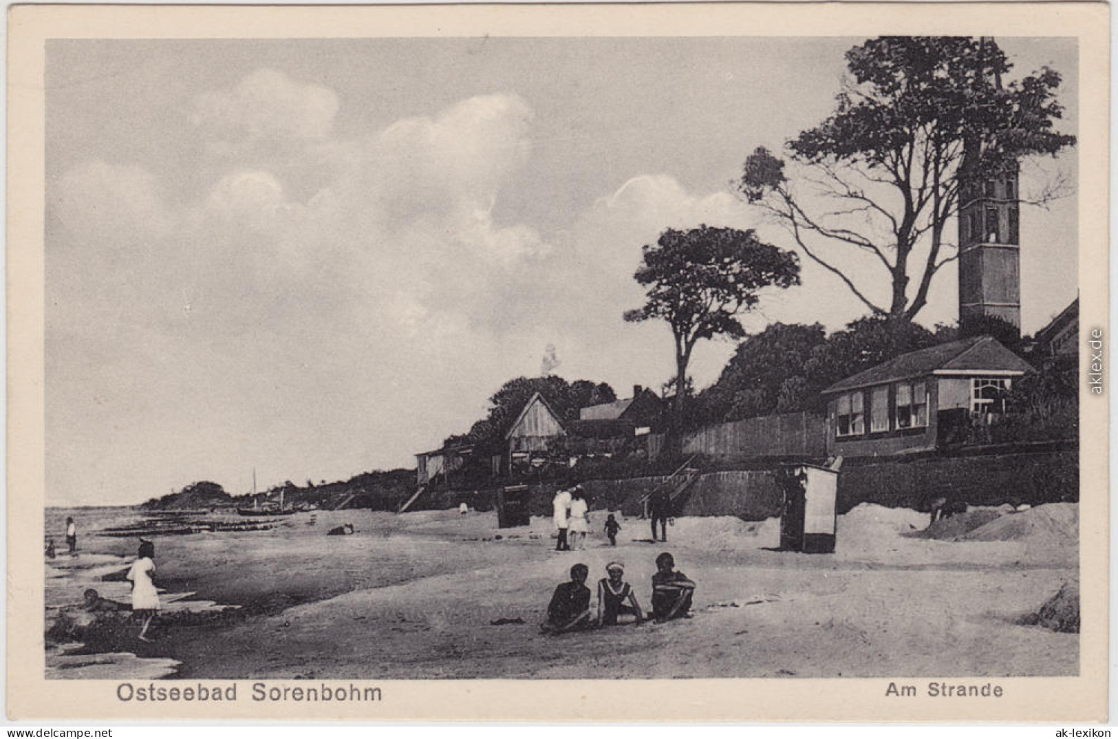 Postcard Sorenbohm Sarbinowo (Mielno) Strandhäuser Und Kirche 1922 - Pommern