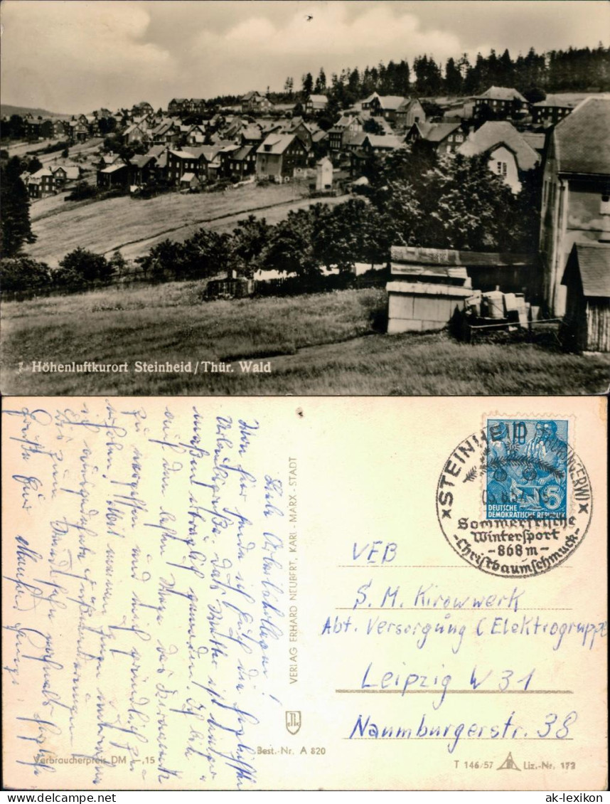 Ansichtskarte Steinheid-Neuhaus Am Rennweg Blick Auf Den Ort 1957 - Neuhaus