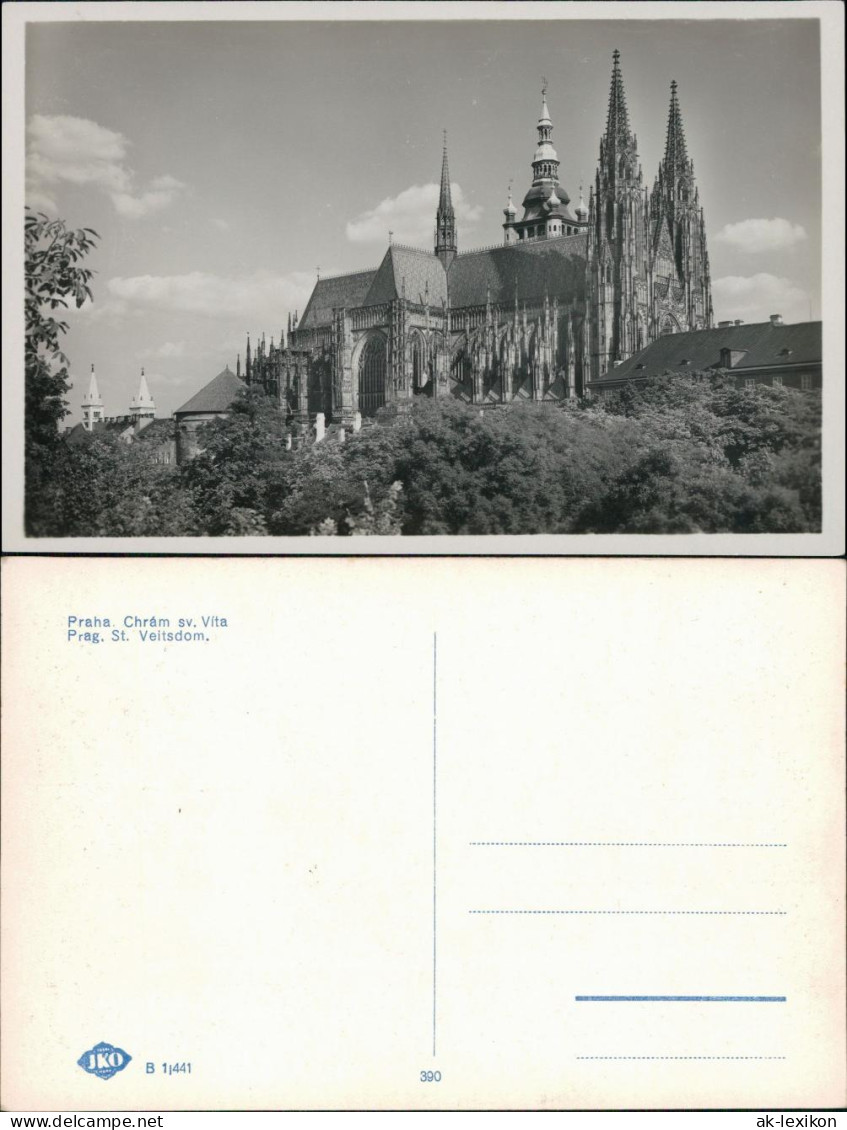 Postcard Prag Praha St. Veitsdom / Chrám Sv. Víta 1944 - Tchéquie