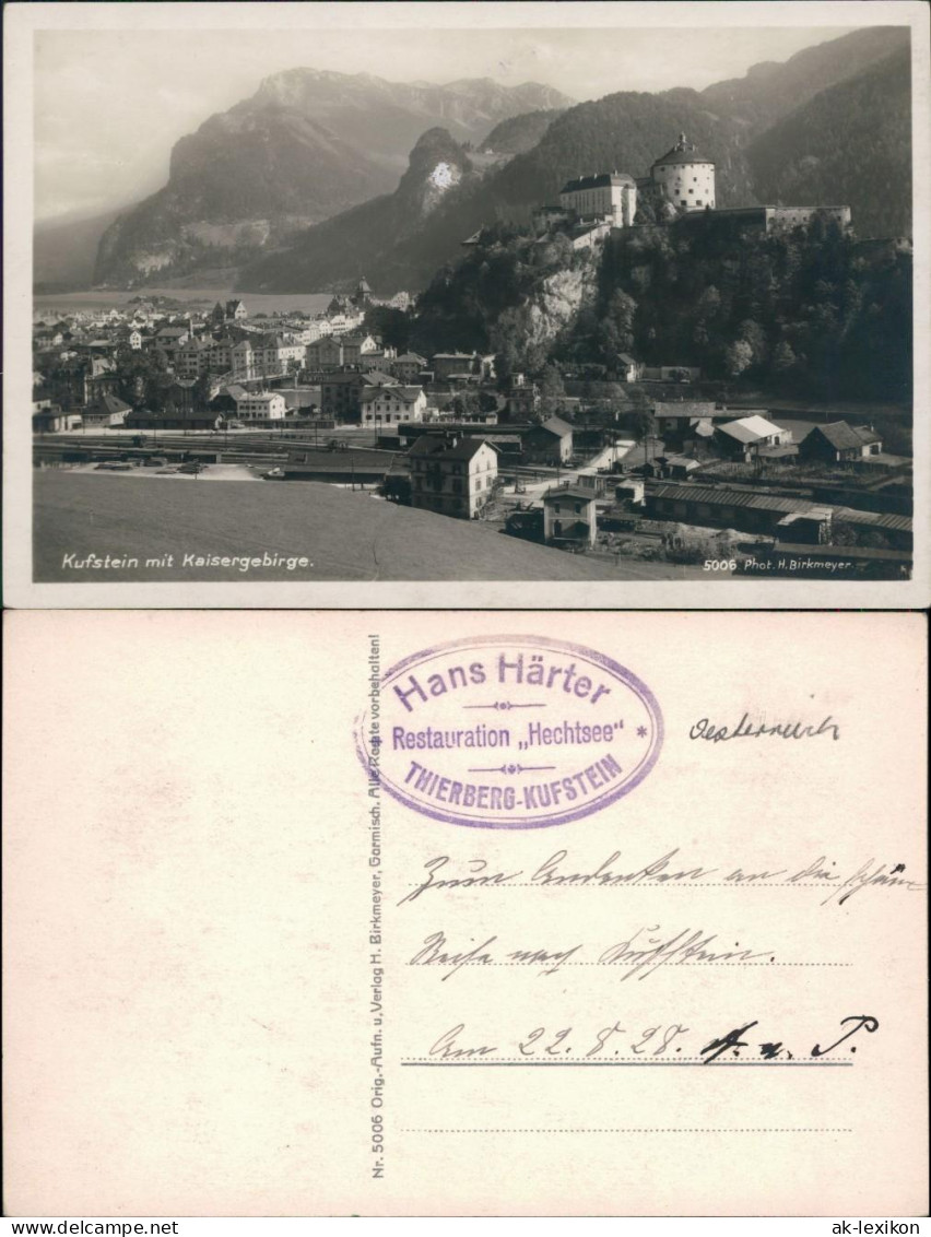 Ansichtskarte Kufstein Blick Auf Den Ort Mit Kaisergebirge 1928 - Autres & Non Classés