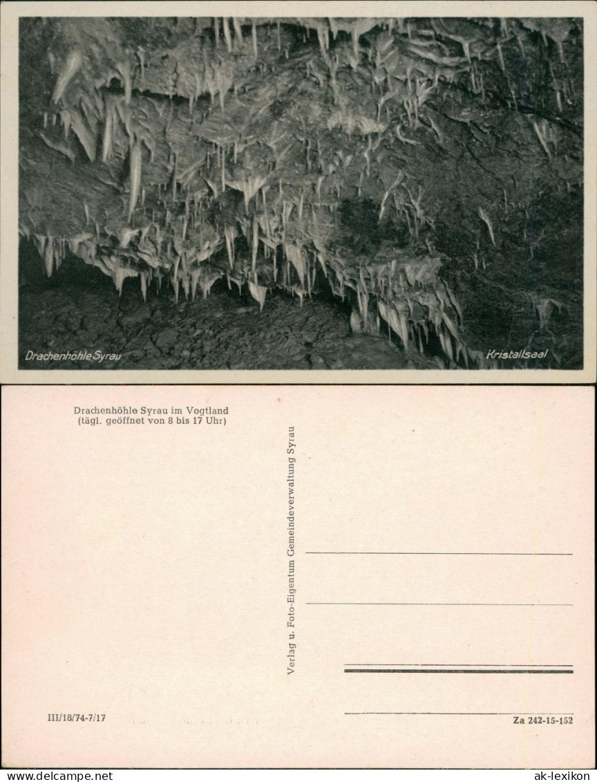 Ansichtskarte Syrau (Vogtland) Drachenhöhle - Kristallsaal 1939 - Syrau (Vogtland)