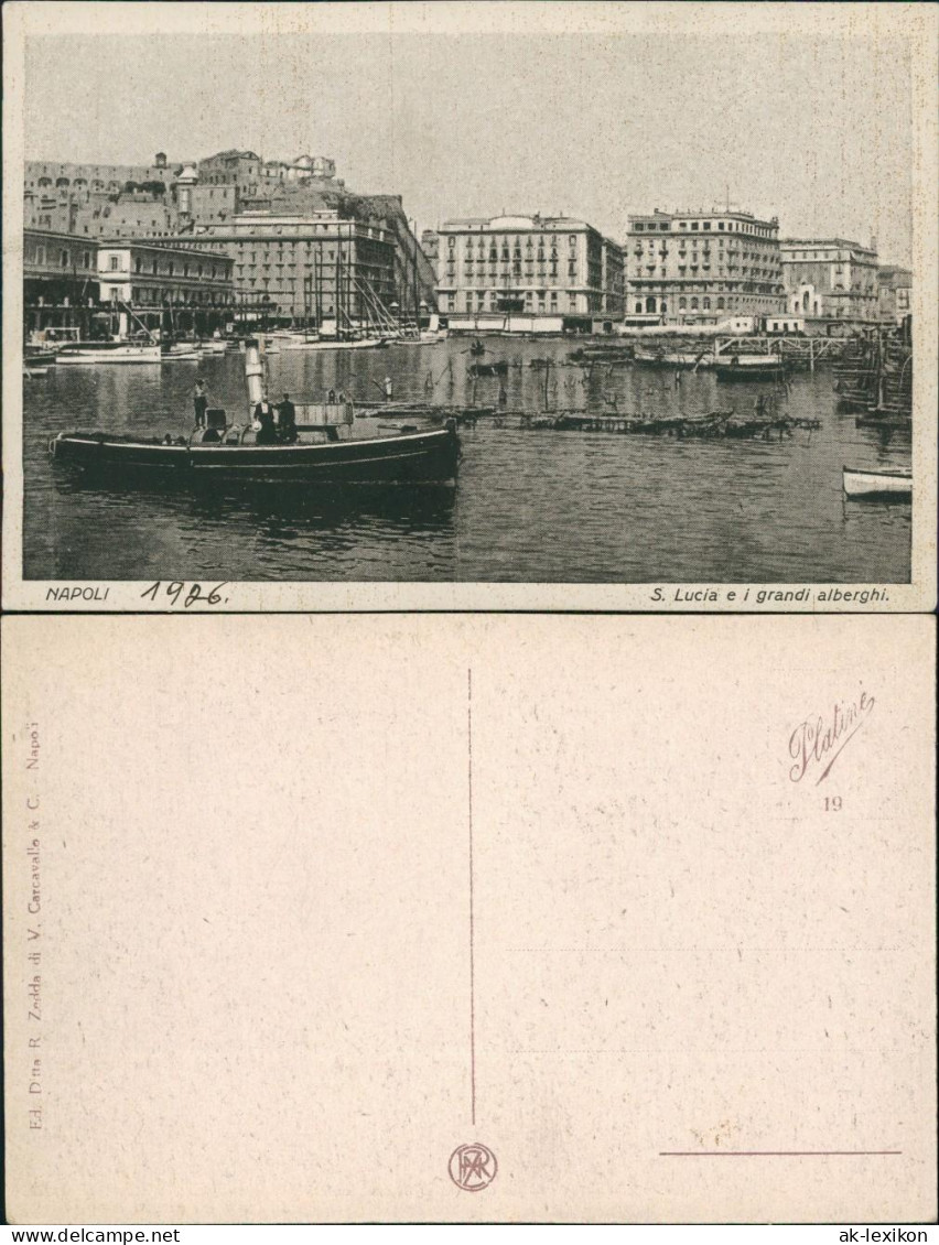 Cartoline Neapel Napoli S. Lucia E I Grandi Alberghi 1926 - Other & Unclassified