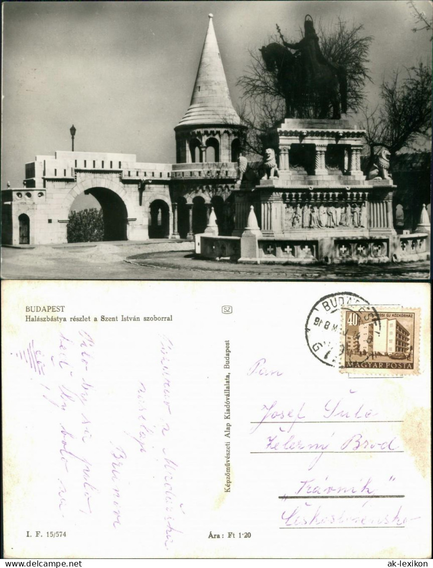 Budapest Halászbástya Részlet A Szent István Szoborral/St. Stefan-Denkmal 1960 - Hungary