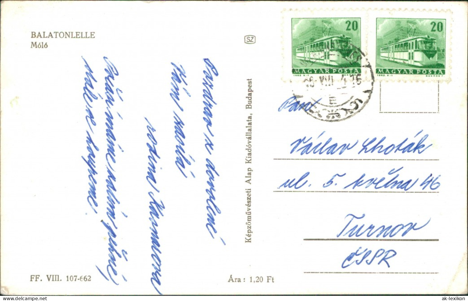 Postcard Balatonlelle Pier/Móló Schiffe 1962 - Hungary