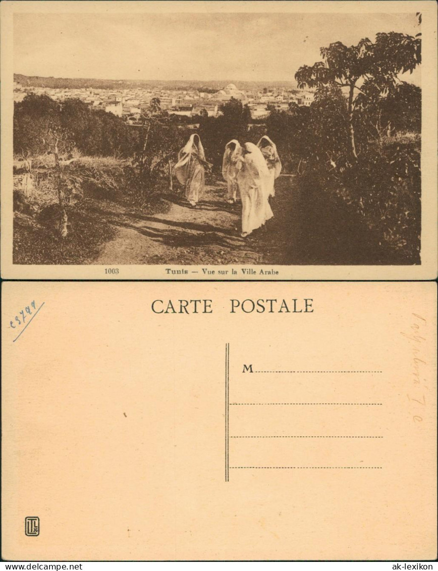 Postcard Tunis تونس Vue Sur La Ville Arabe 1928 - Tunisie