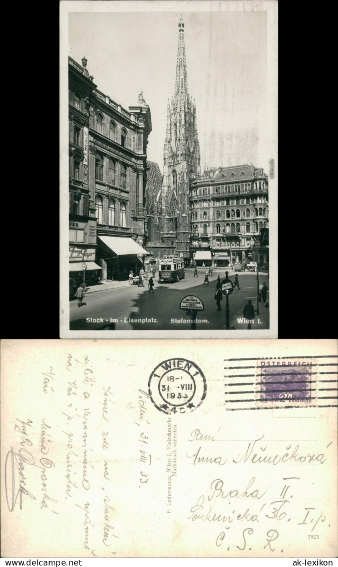 Ansichtskarte Wien Stock Im Eisenplatz Stephansdom 1933 - Autres & Non Classés