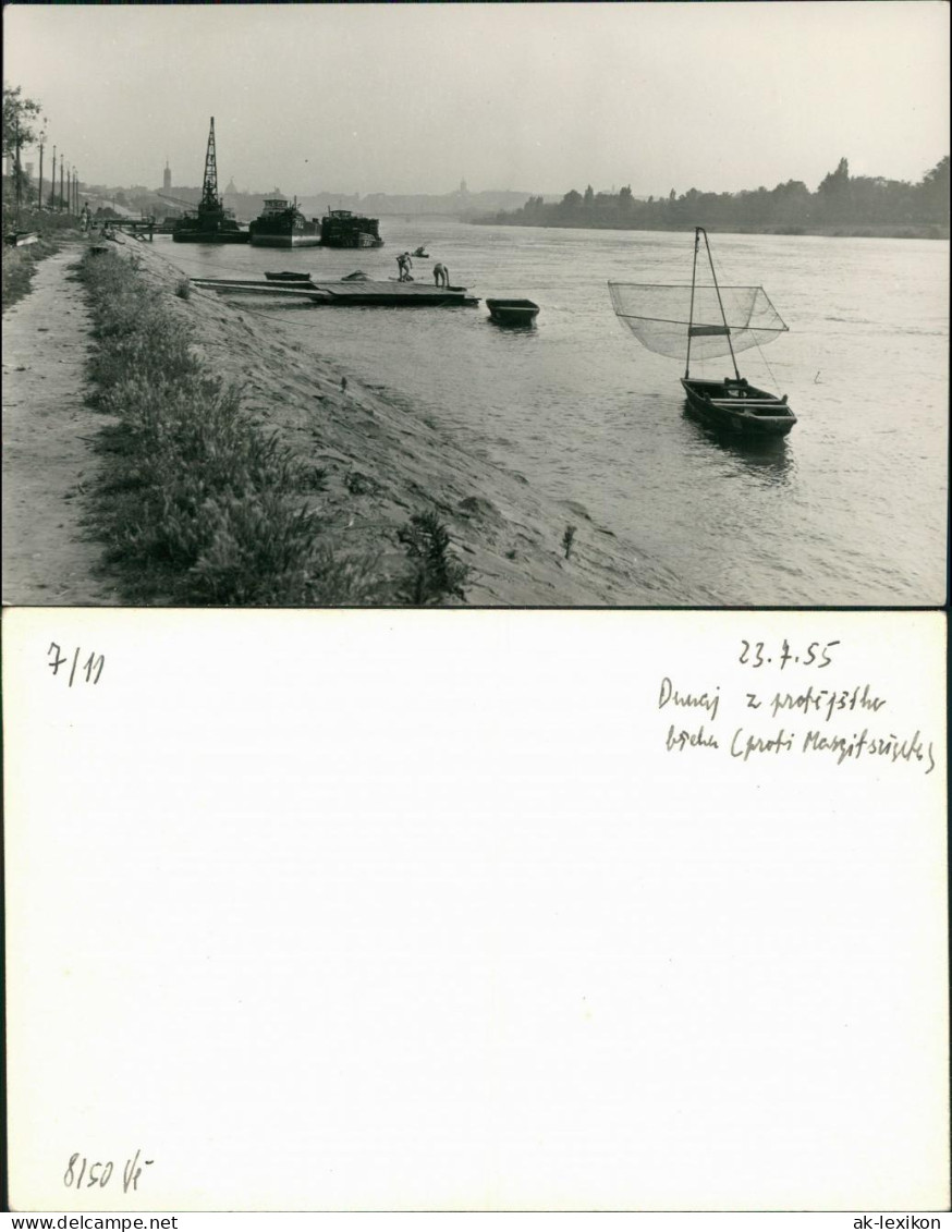 Foto  Dampfer Flussufer 1955 Privatfoto - To Identify