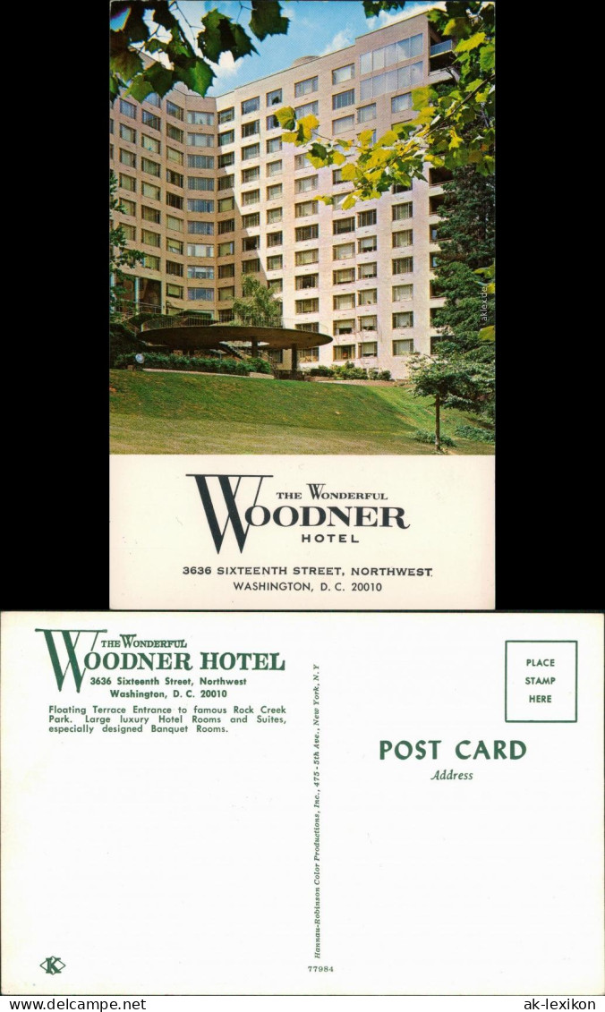 Washington D.C. The Wonderful Woodner Hotel, 3636 Sixteenth Street  1979 - Washington DC