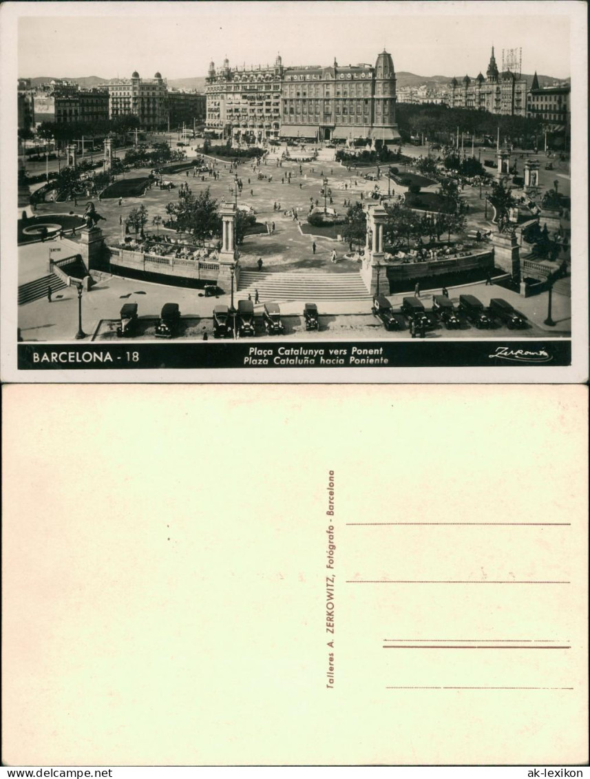 Postales Barcelona Plaza Cataluna Hacia Poniente 1930 - Autres & Non Classés