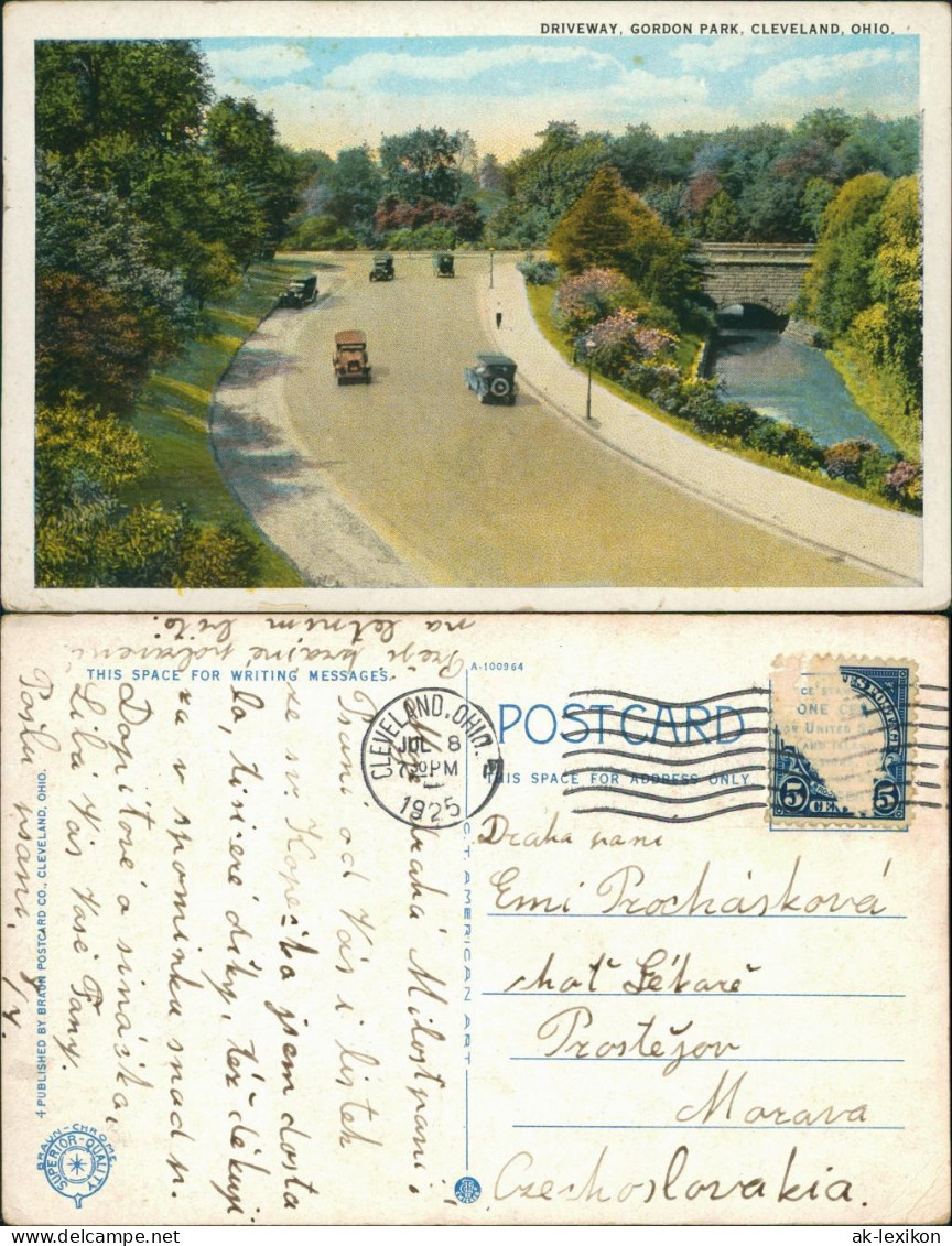 Postcard Cleveland Driveway, Gordon Park 1925 - Autres & Non Classés