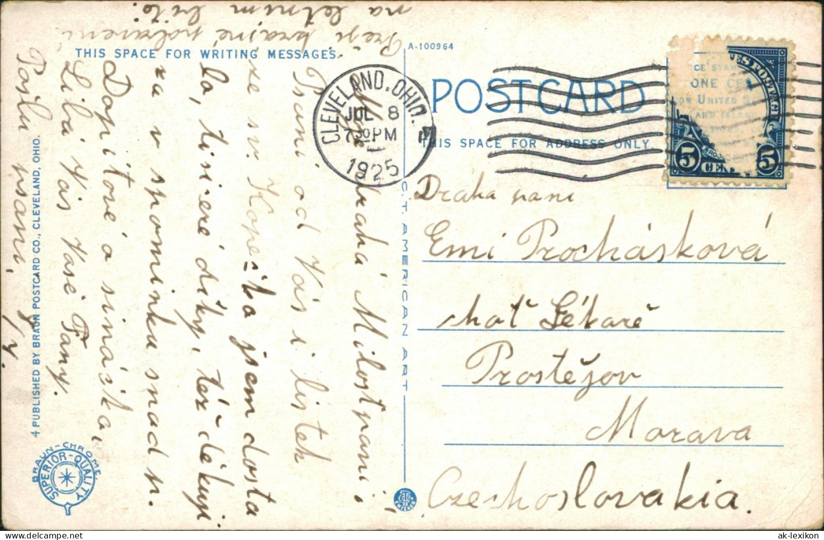 Postcard Cleveland Driveway, Gordon Park 1925 - Autres & Non Classés