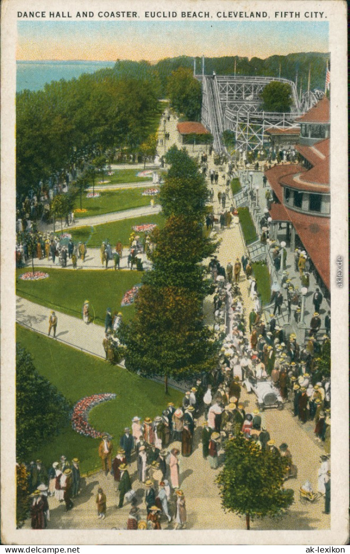 Postcard Cleveland Dance Hall And Coaster, Euclid Beach 1925 - Autres & Non Classés